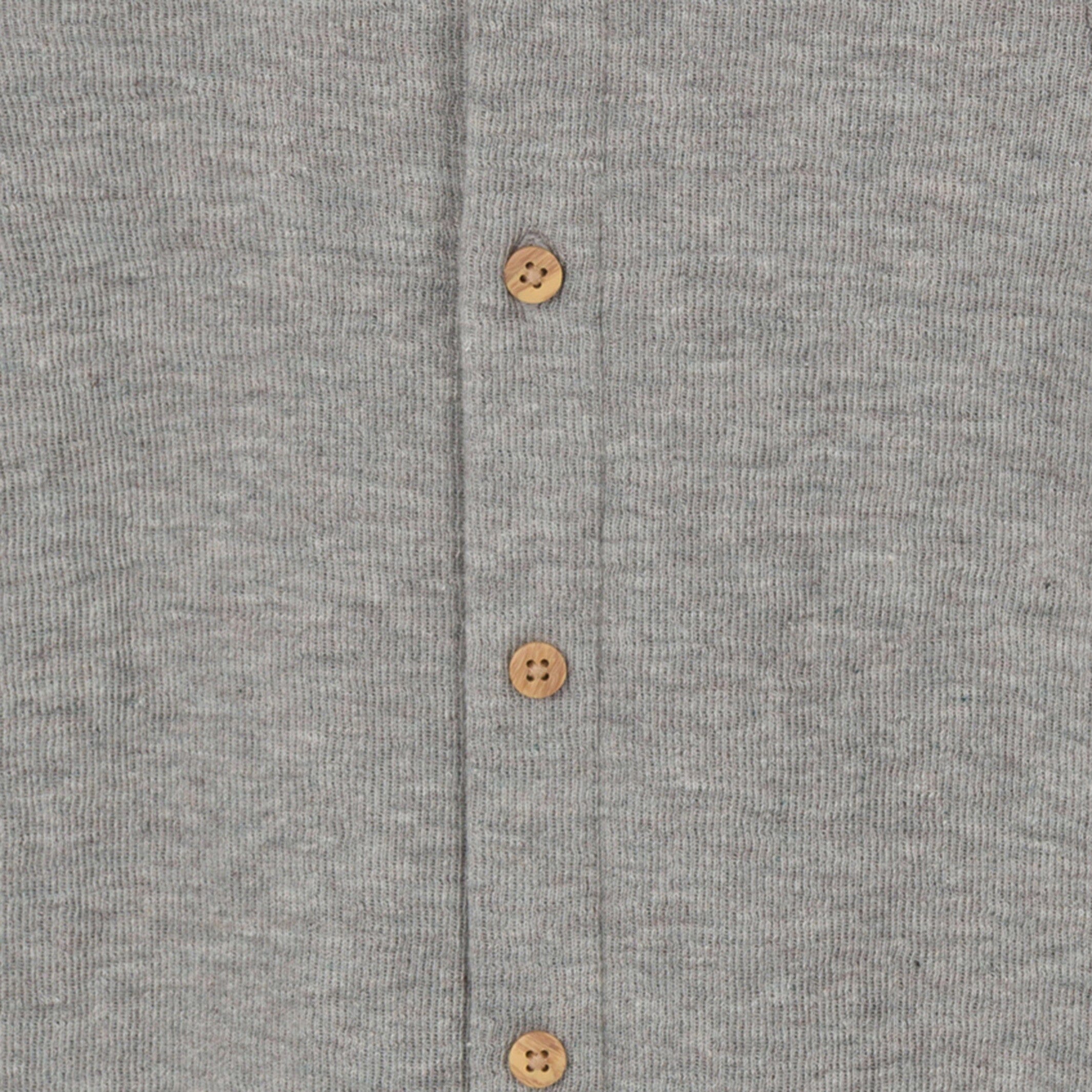 Baby Neutral Grey Heather Hooded Romper - Image 6