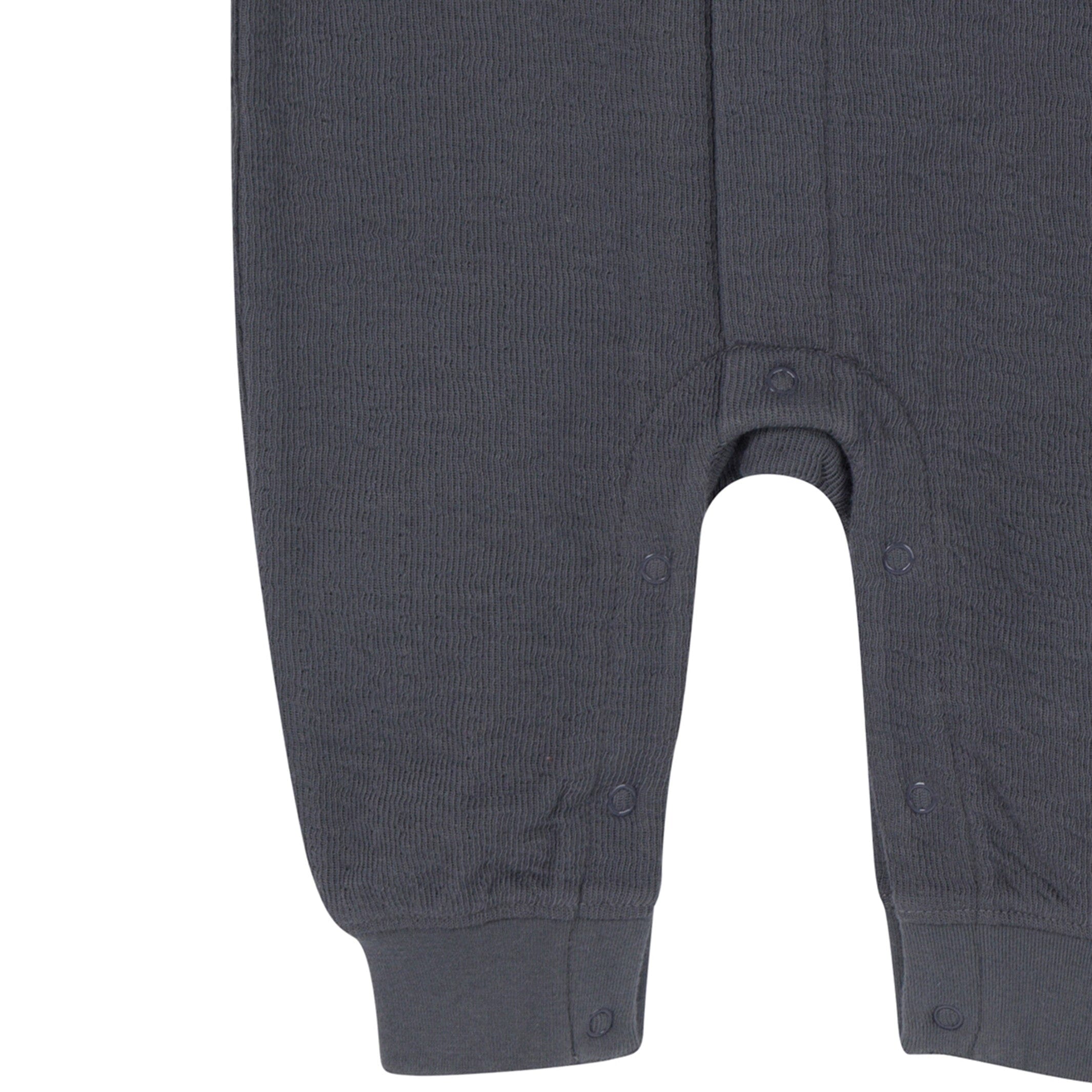Baby Neutral Charcoal Hooded Romper - Image 5