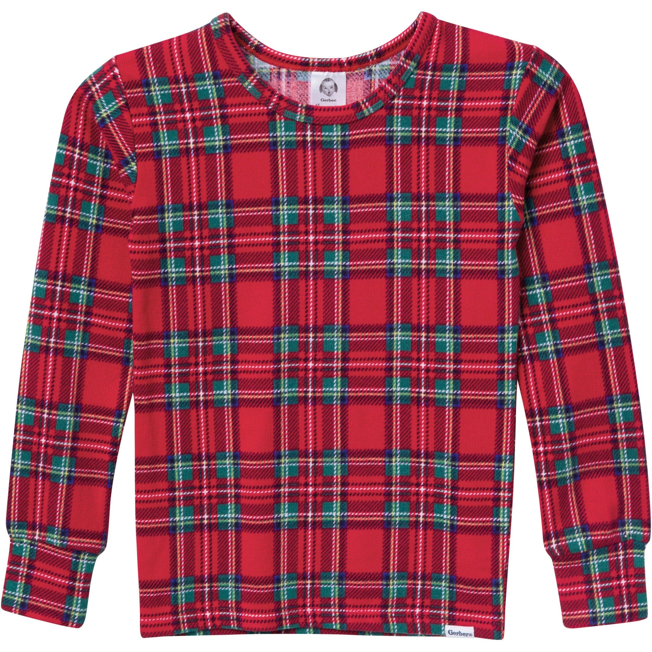 2-Piece Big Kids Neutral Stewart Plaid Hacci Snug Fit Pajama Set - Image 3