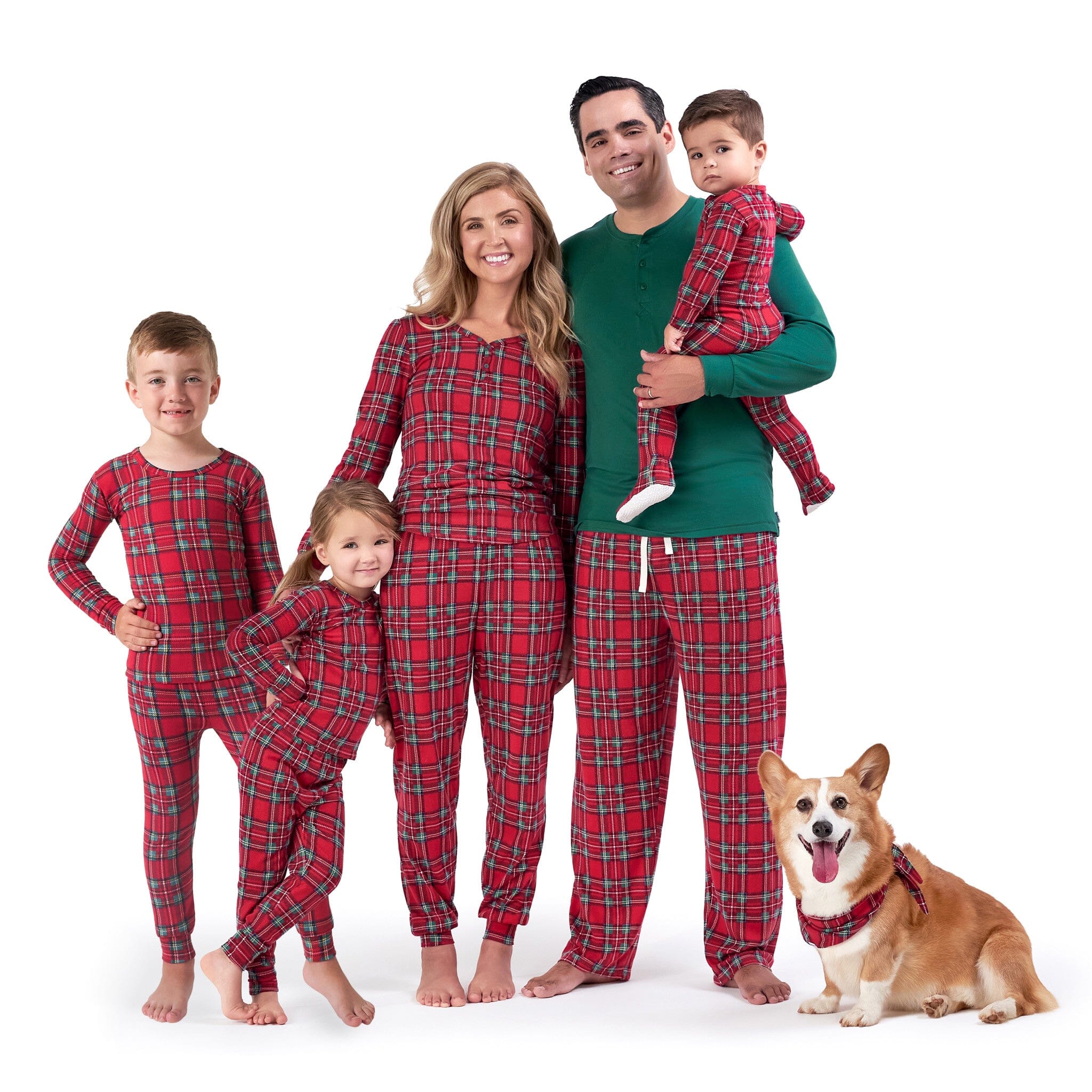 2-Piece Big Kids Neutral Stewart Plaid Hacci Snug Fit Pajama Set - Image 5