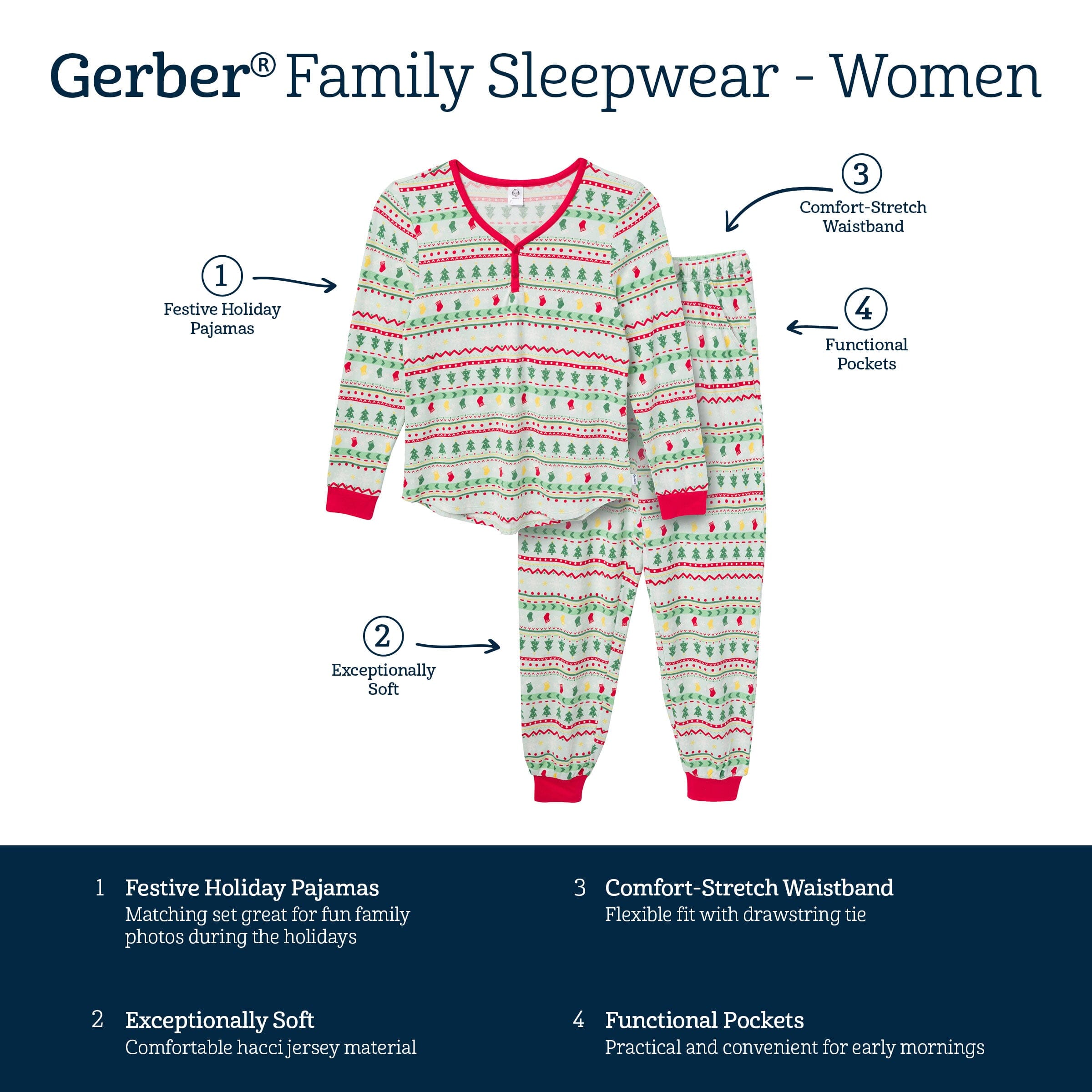 2-Piece Women's Oh What Fun Fair Isle Hacci Pajama Set - Image 11