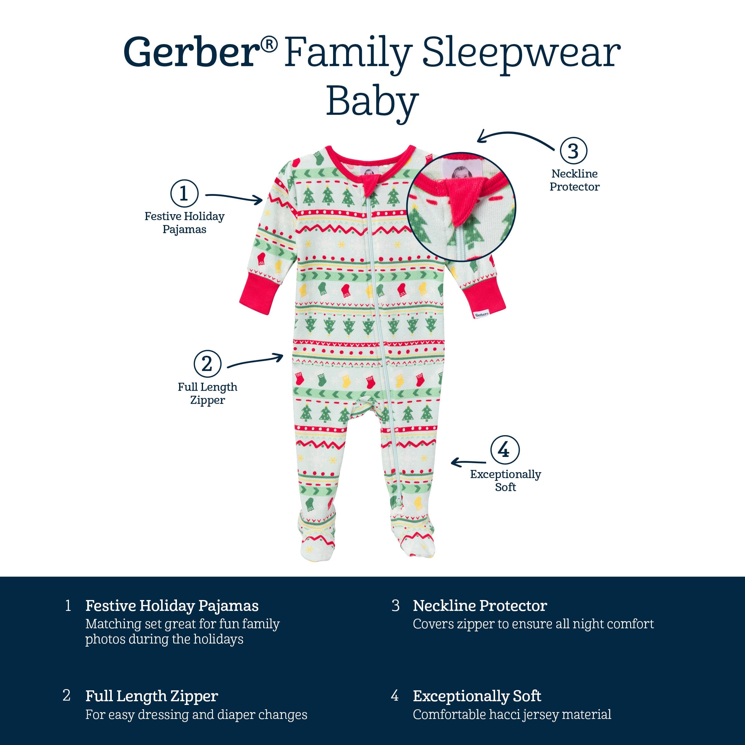 Baby & Toddler Neutral Oh What Fun Fair Isle Hacci Snug Fit Footed Pajamas - Image 7
