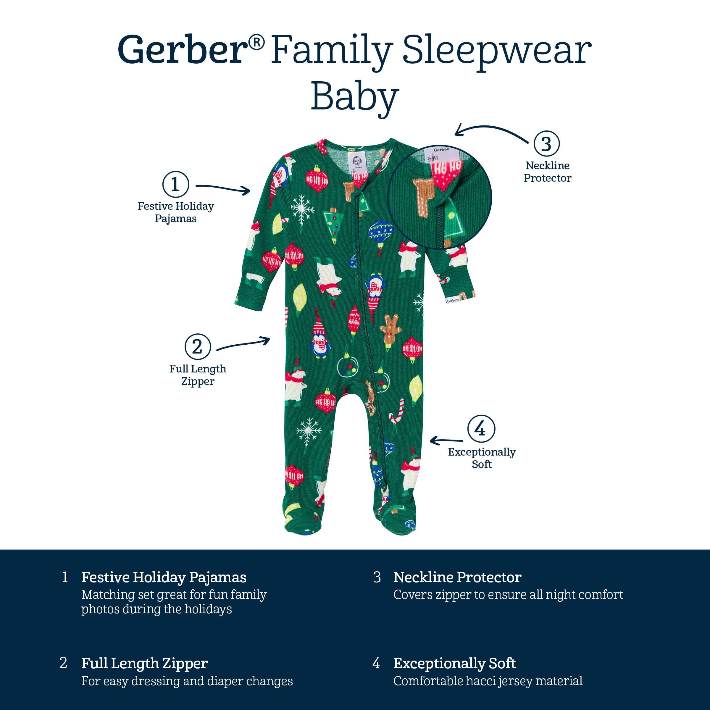 Baby & Toddler Neutral Ornaments Snug Fit Footed Pajamas - Image 7