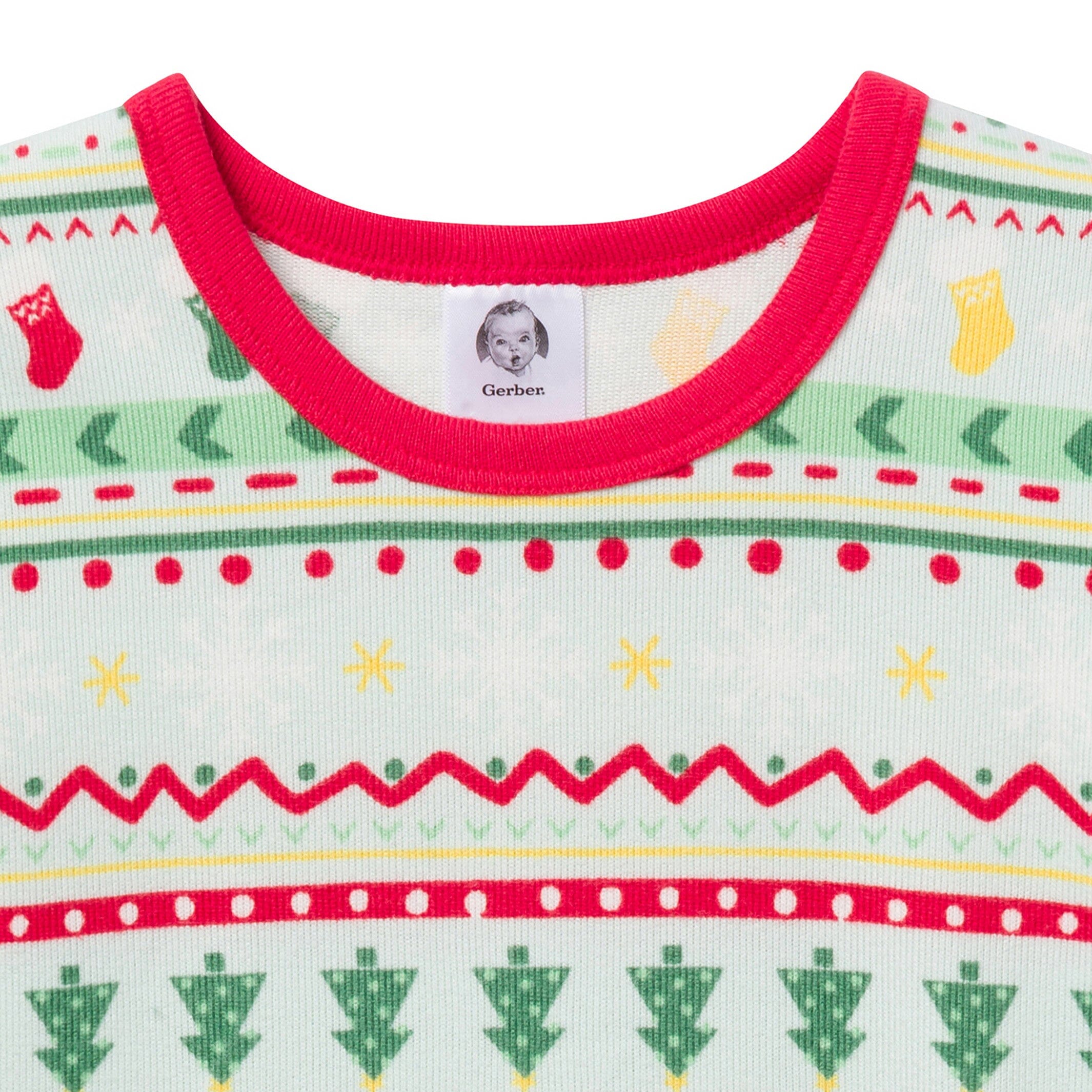 2-Piece Infant & Toddler Neutral Oh What Fun Fair Isle Hacci Snug Fit Pajama Set - Image 6