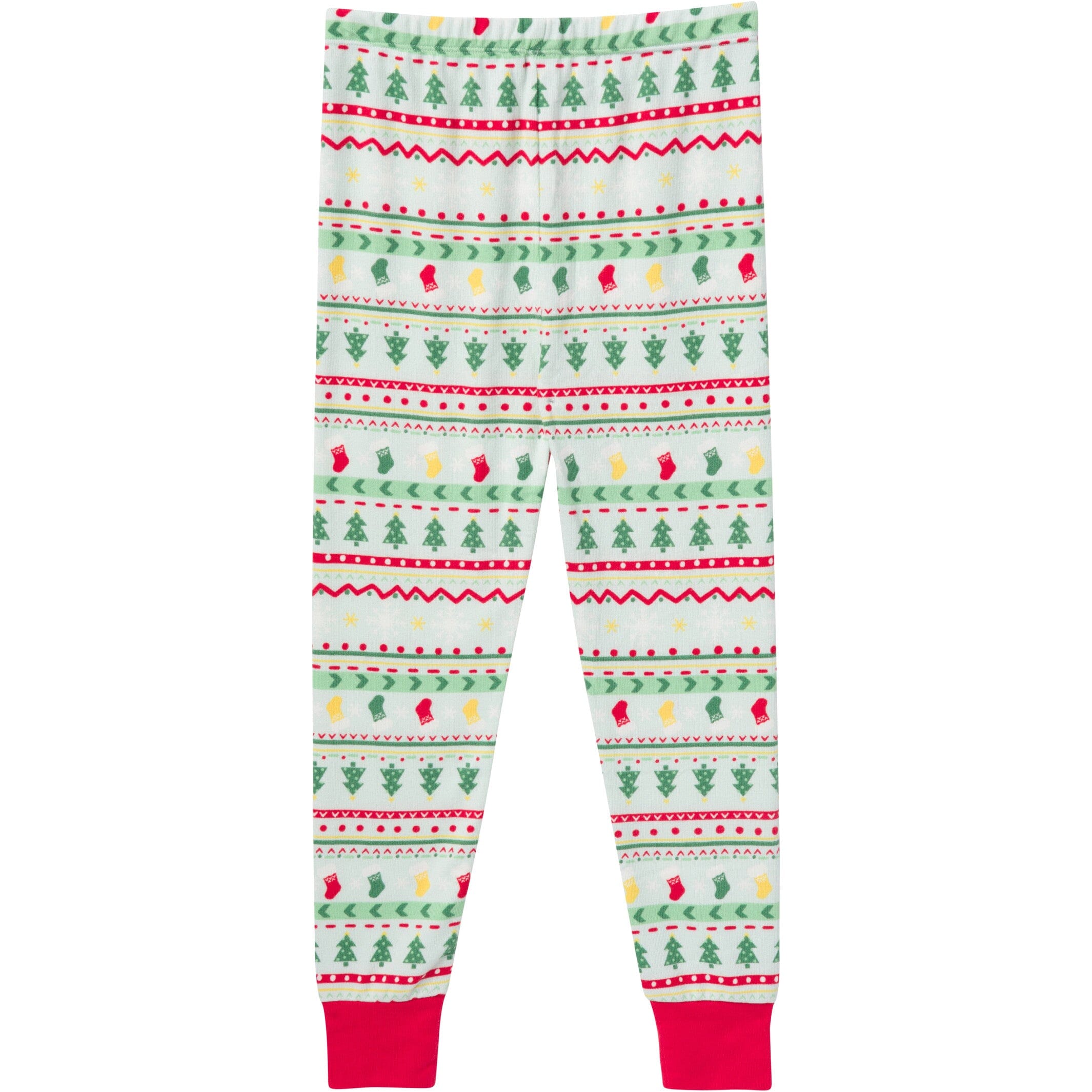 2-Piece Big Kids Neutral Oh What Fun Fair Isle Hacci Snug Fit Pajama Set - Image 7