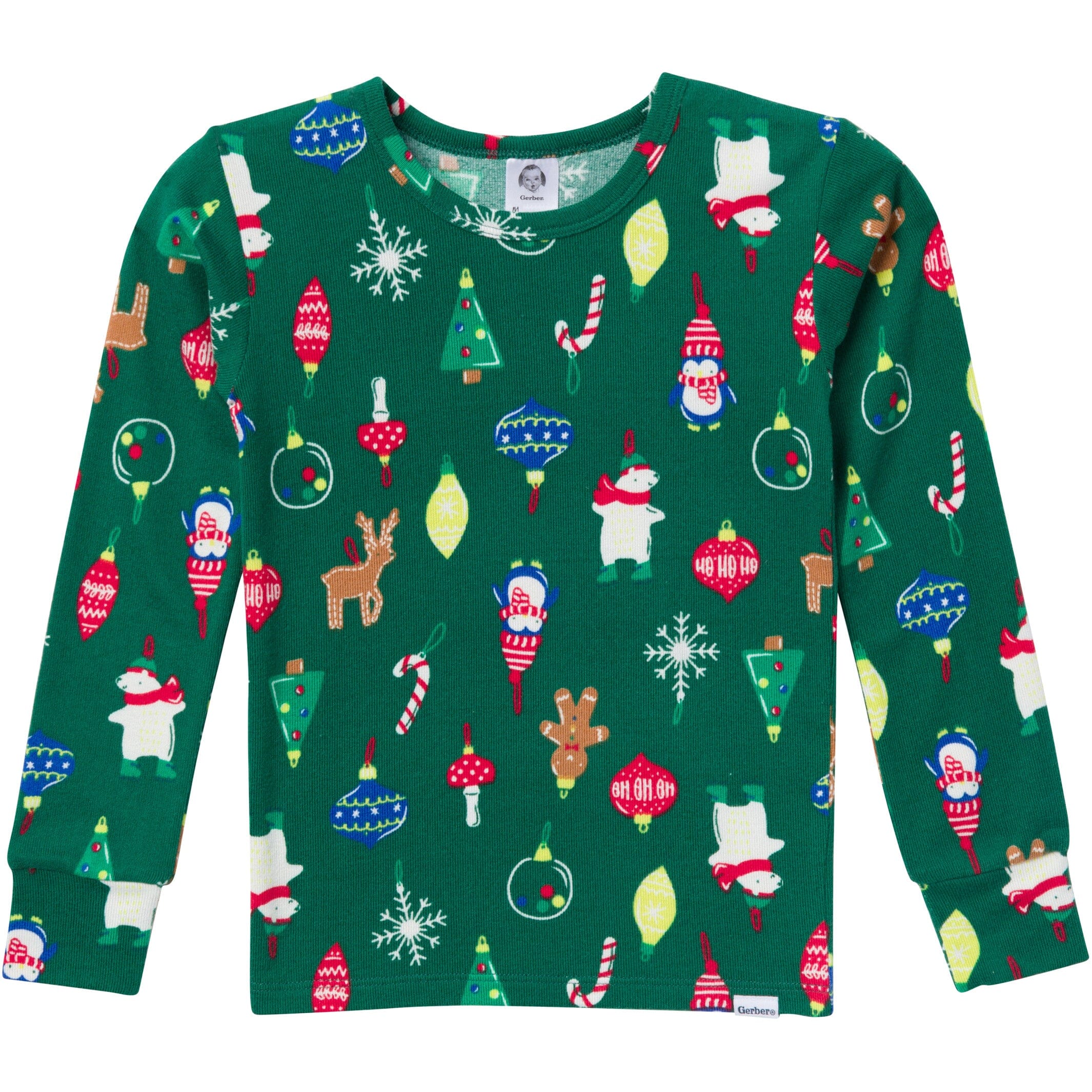 2-Piece Big Kids Neutral Ornaments Hacci Snug Fit Pajama Set - Image 4