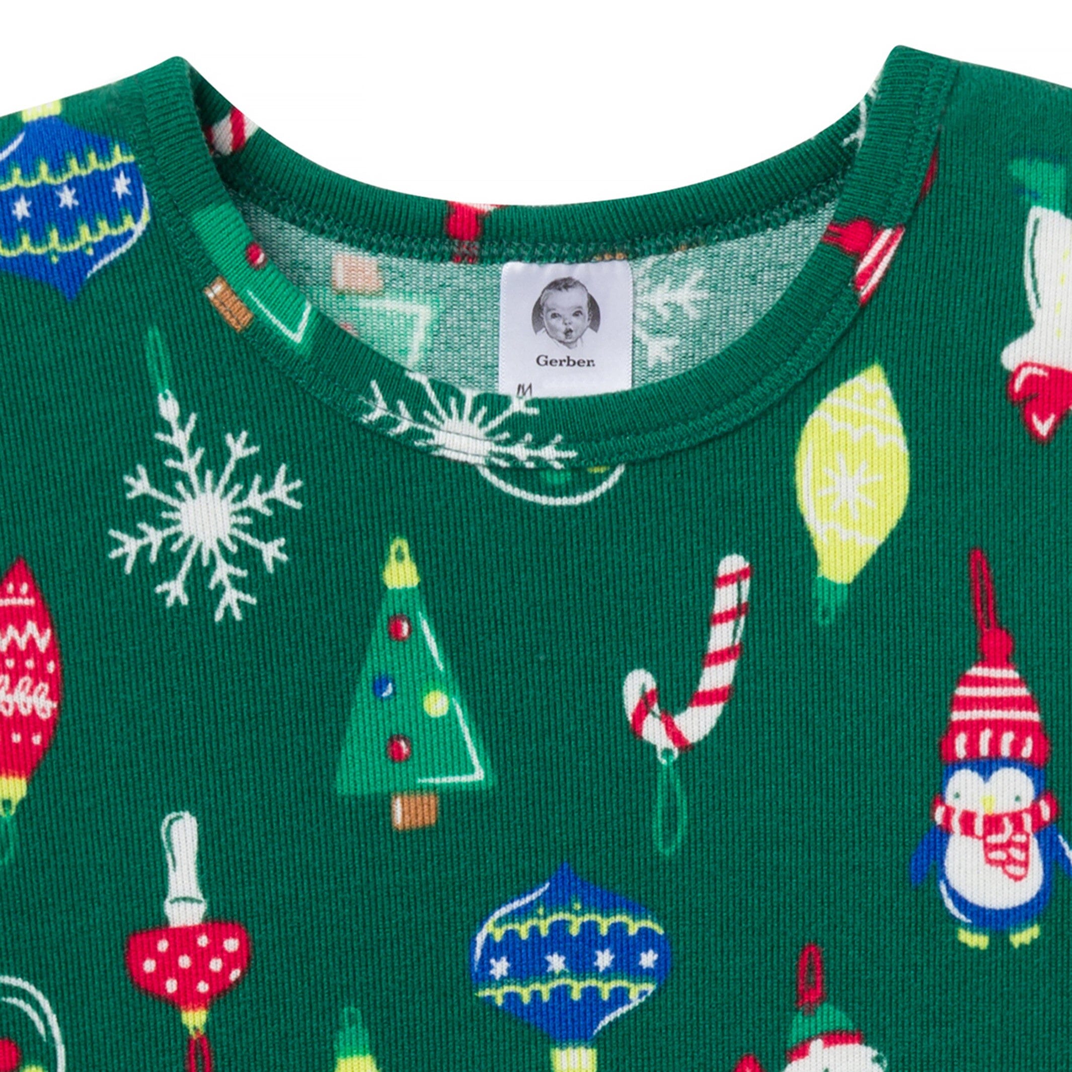 2-Piece Big Kids Neutral Ornaments Hacci Snug Fit Pajama Set - Image 5