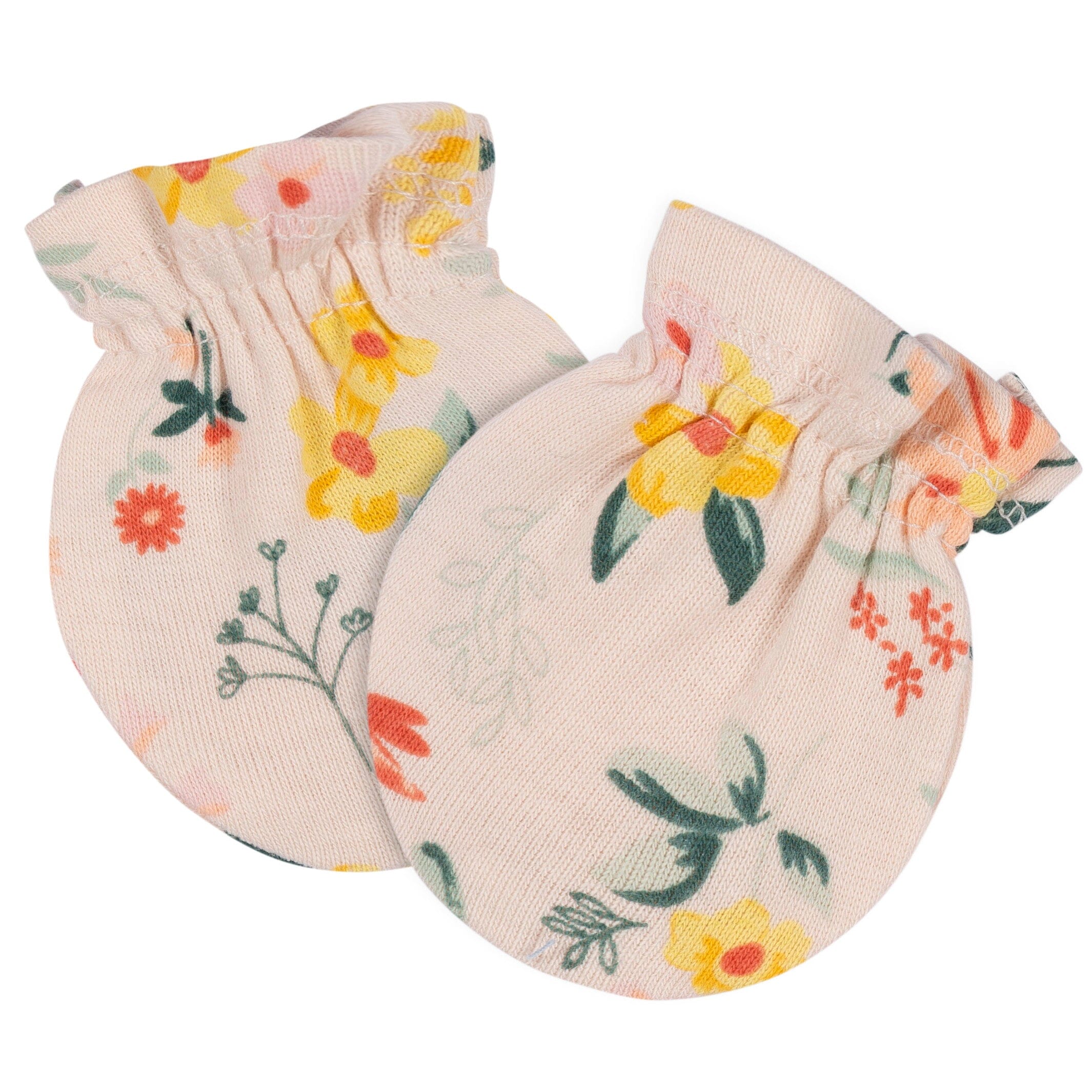 4-Piece Baby Girls Wildflower Cap & Mitten Set - Image 3