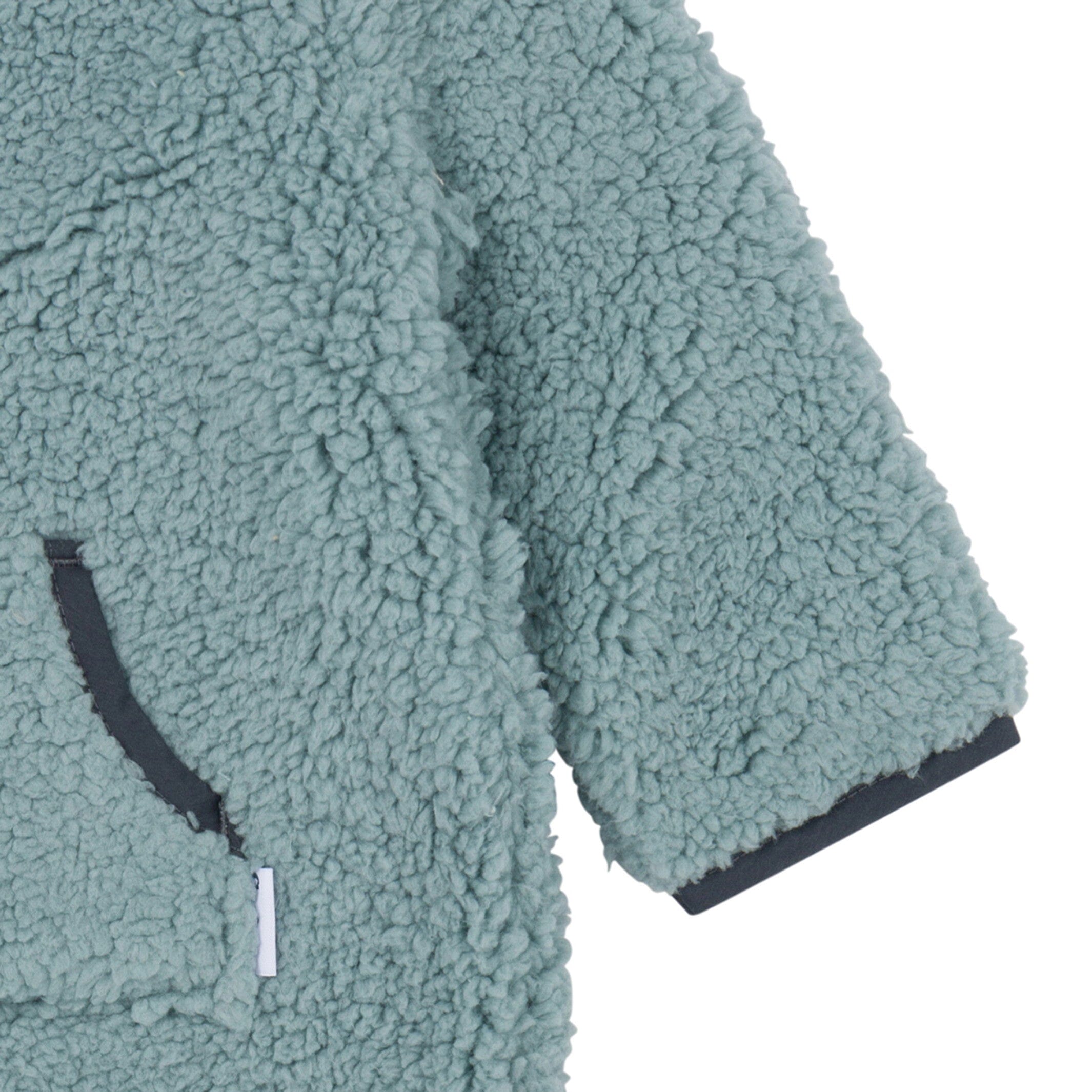 Baby Boys Blue Sherpa Romper - Image 4