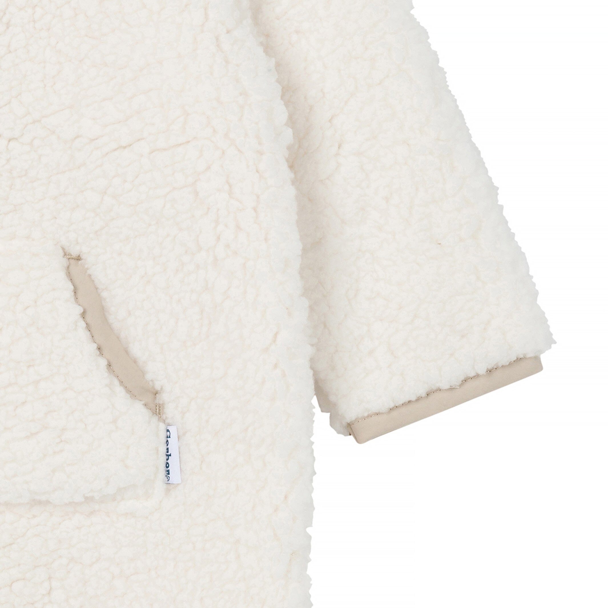 Baby Neutral Ivory Sherpa Romper - Image 6