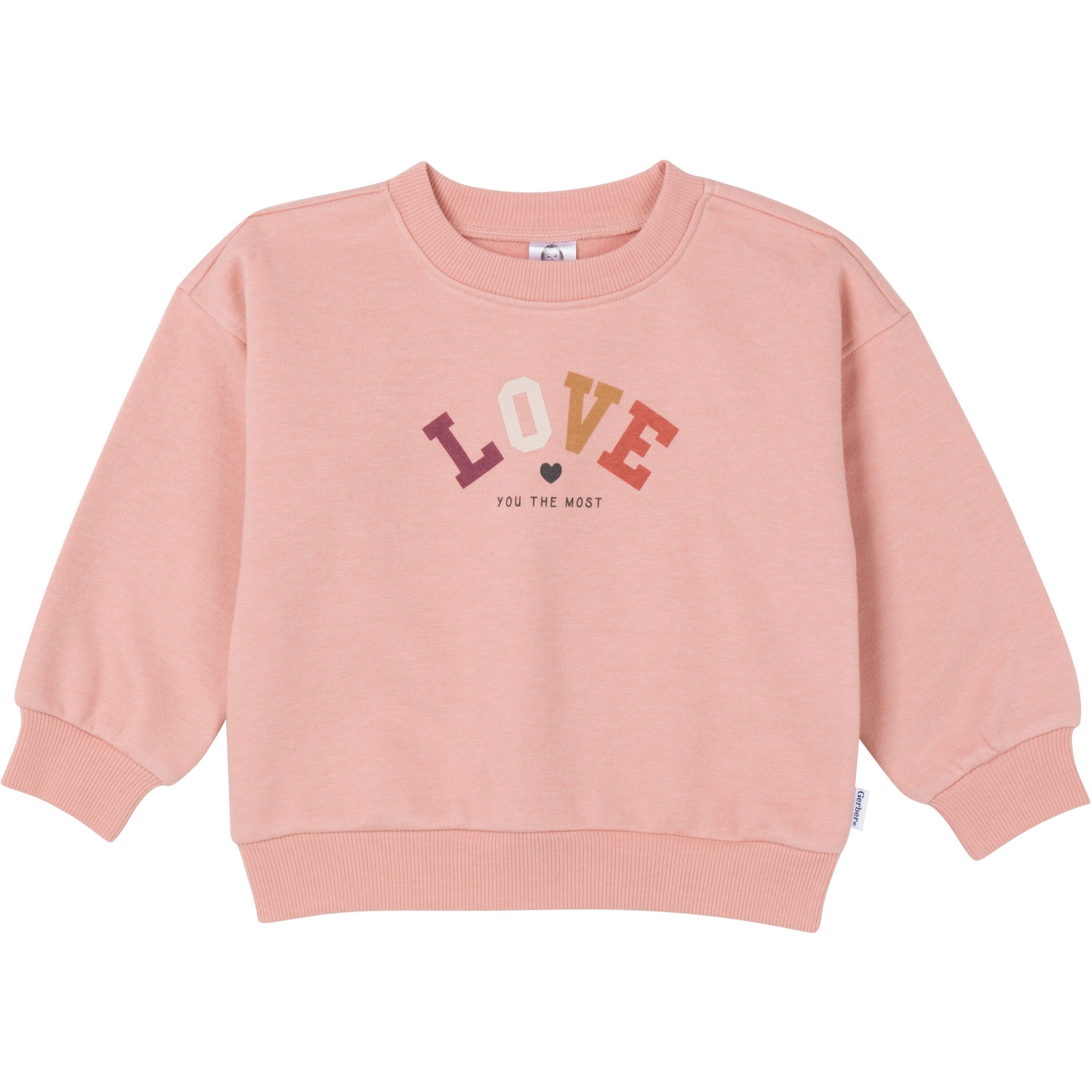 2-Piece Baby & Toddler Girls LOVE Sweatshirt & Pant Set - Image 3