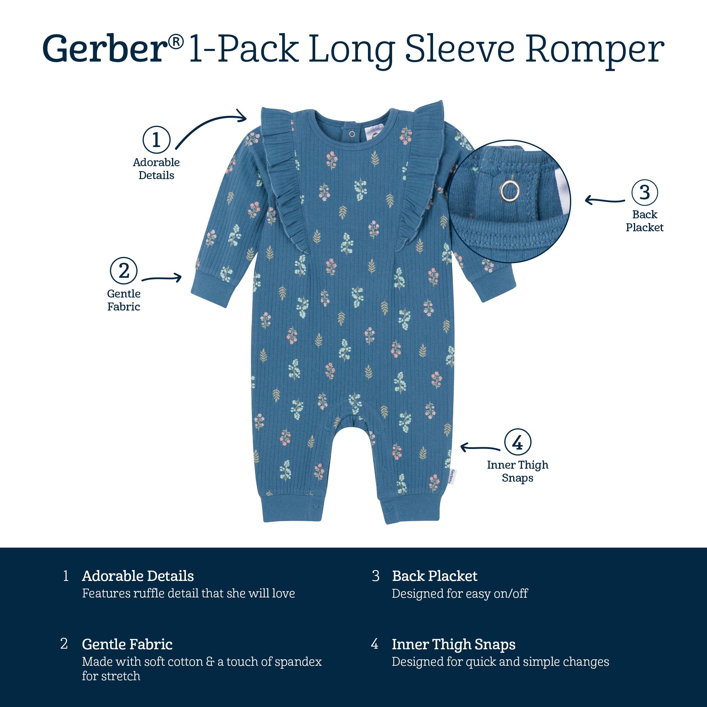 Baby Girls Garden Floral Romper - Image 7