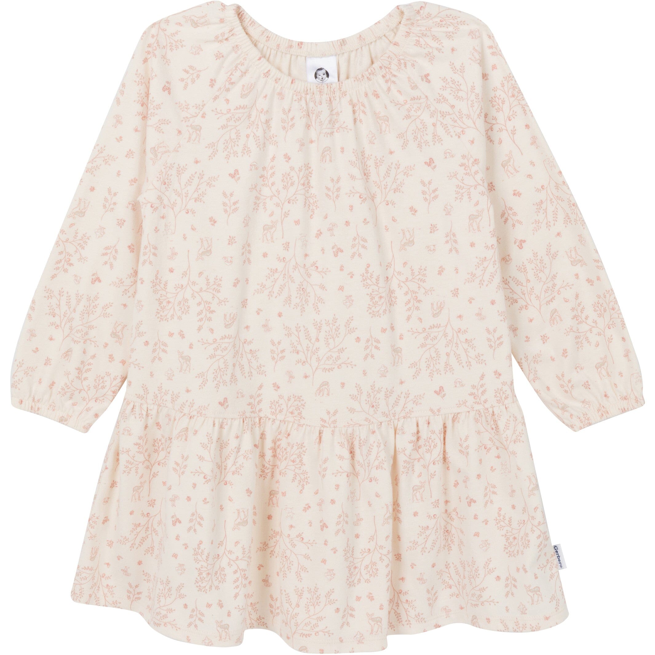 3-Piece Toddler Girls Tan Dress, Top and Legging - Image 2