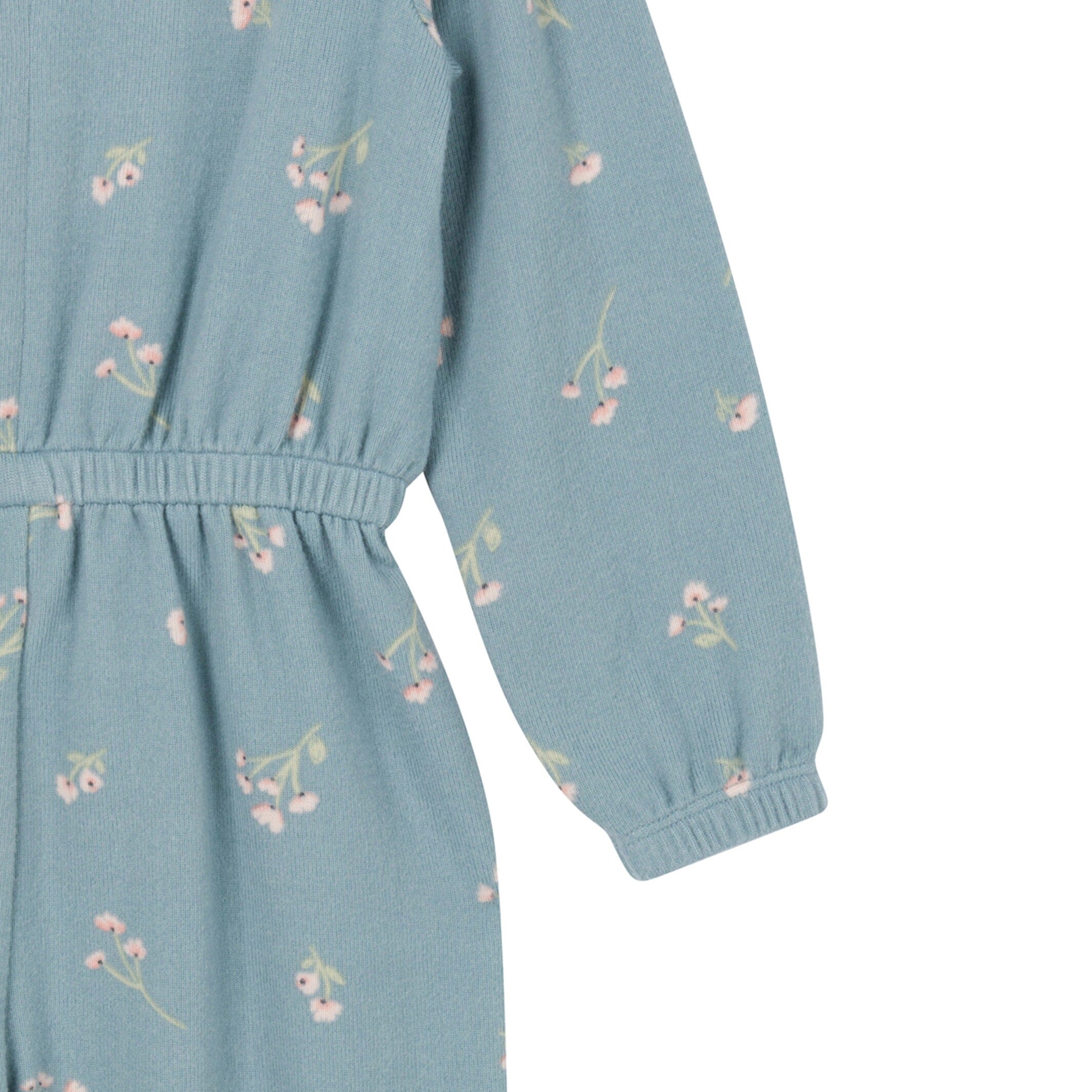 Toddler Girls Blue Floral Hacci Jumpsuit - Image 5