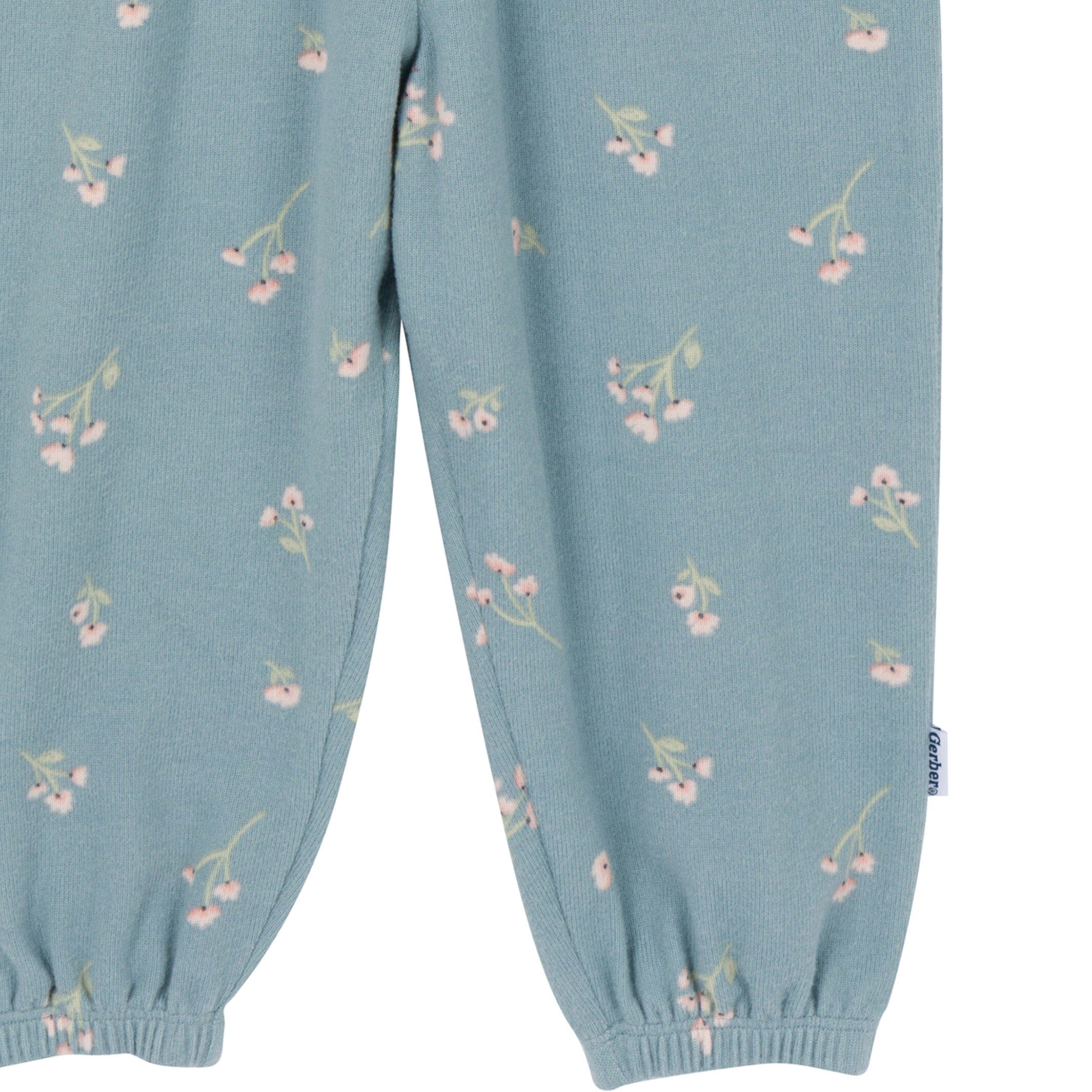 Toddler Girls Blue Floral Hacci Jumpsuit - Image 6