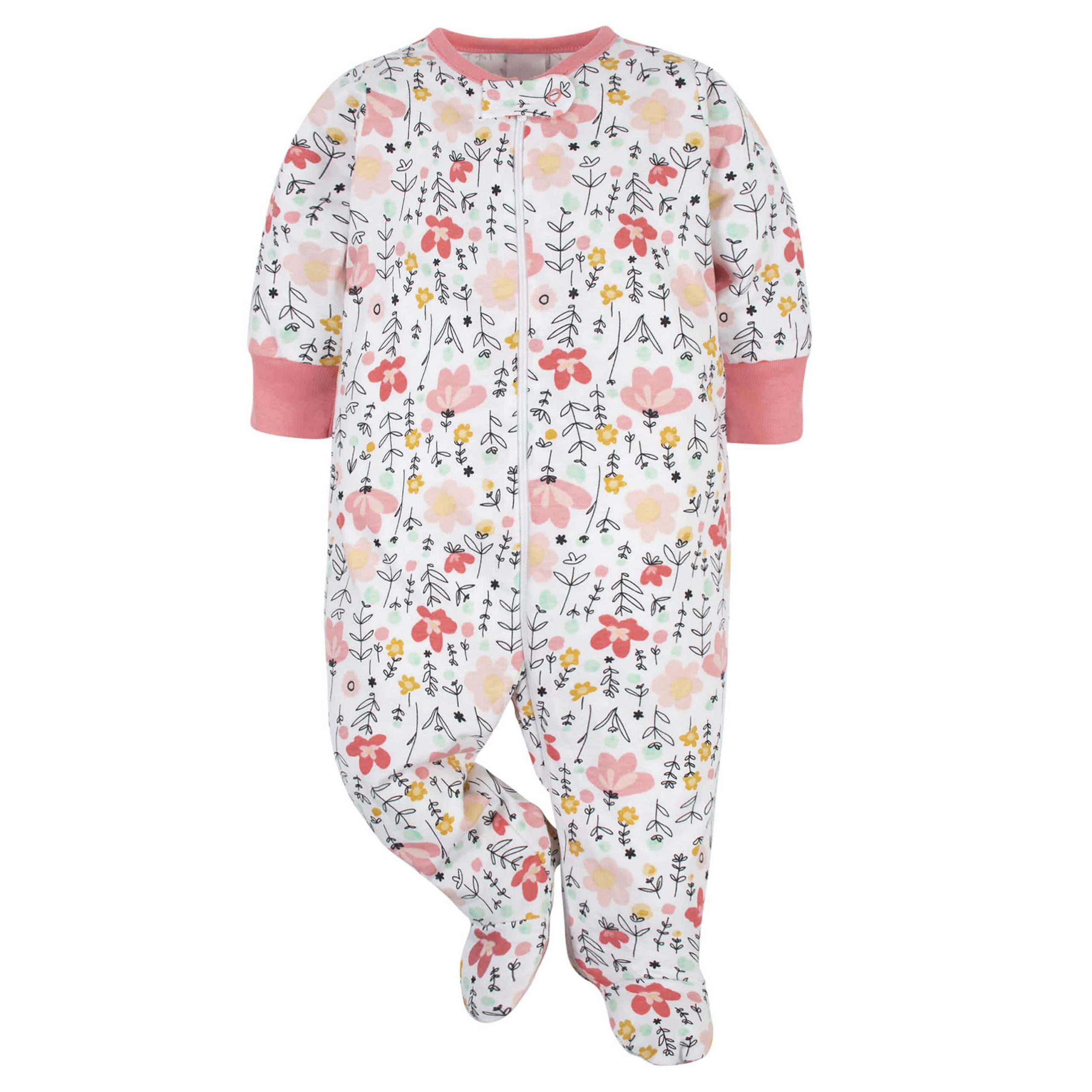 5-Piece Baby Girls Garden Floral Sleep 'N Plays & Headbands Set - Image 3