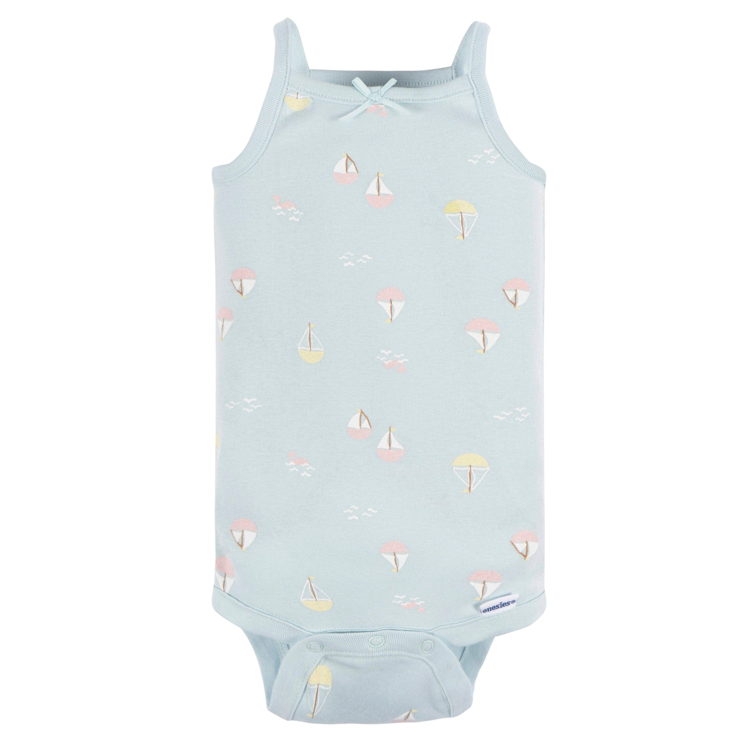 4-Pack Baby Girls Seaside Sleeveless Onesies® Bodysuits - Image 4