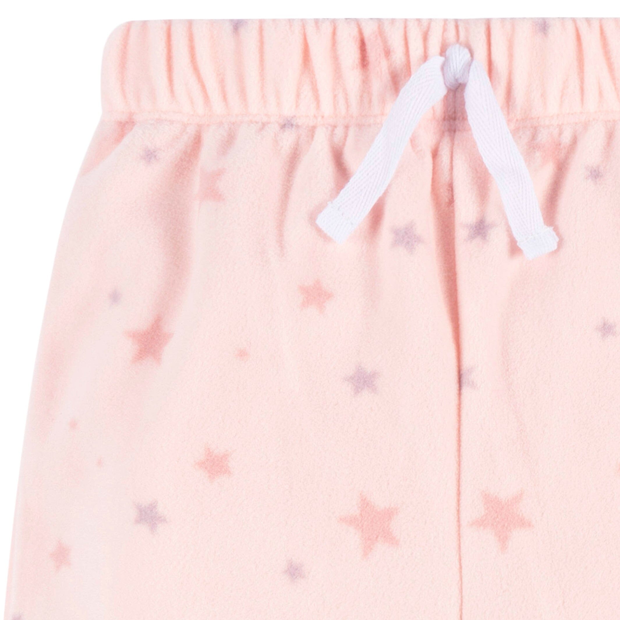 2-Piece Infant & Toddler Girls Pink Stars Fleece Pajamas - Image 5