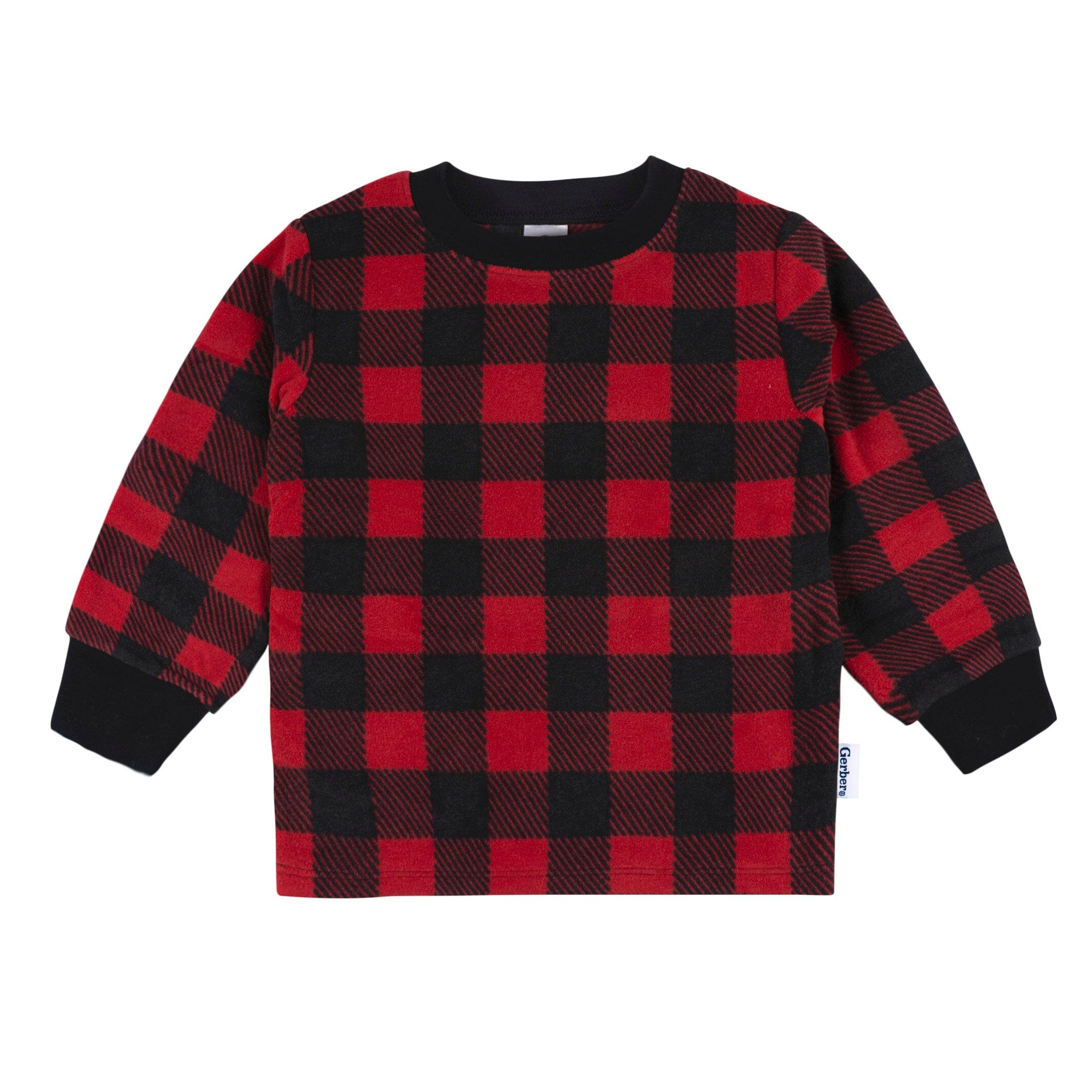 2-Piece Infant & Toddler Boys Red Plaid Fleece Pajamas - Image 2