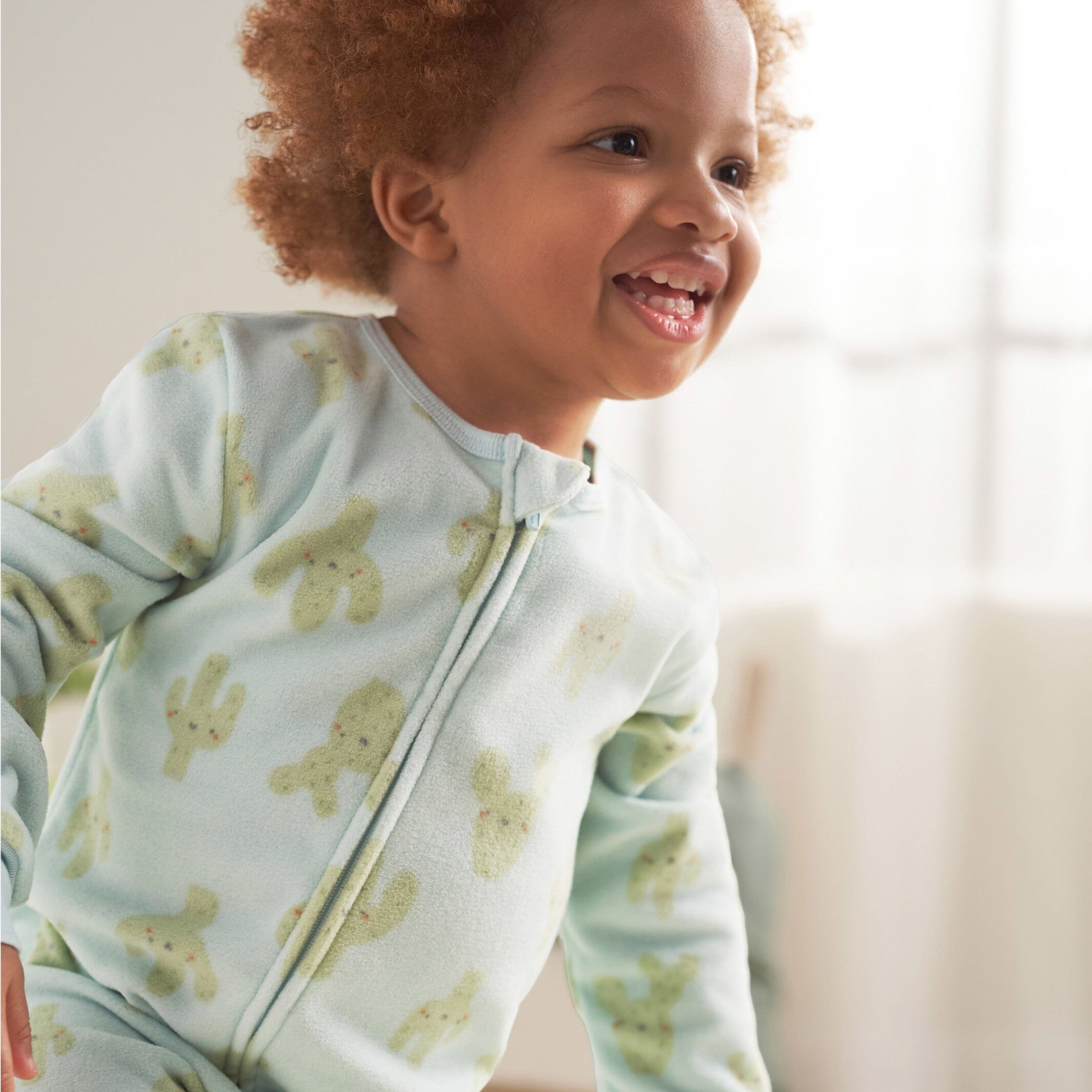 3-Pack Infant & Toddler Neutral Cactus Footless Fleece Pajamas - Image 2