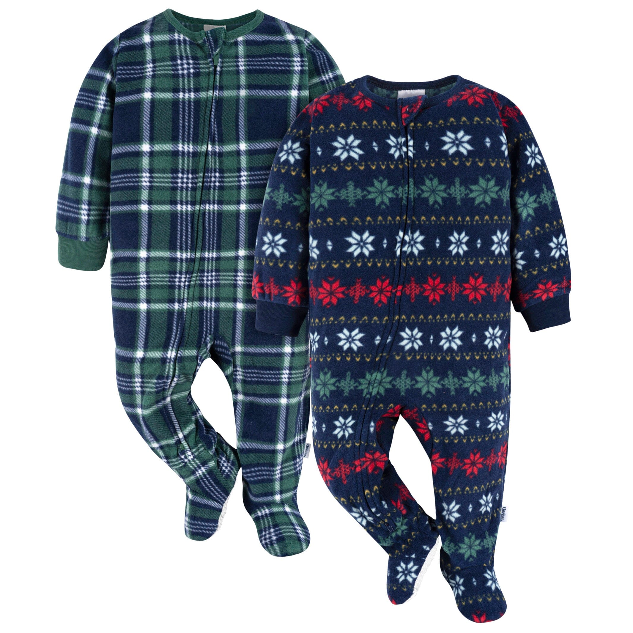 2-Pack Baby Neutral Multi Fair Isle Fleece Pajamas