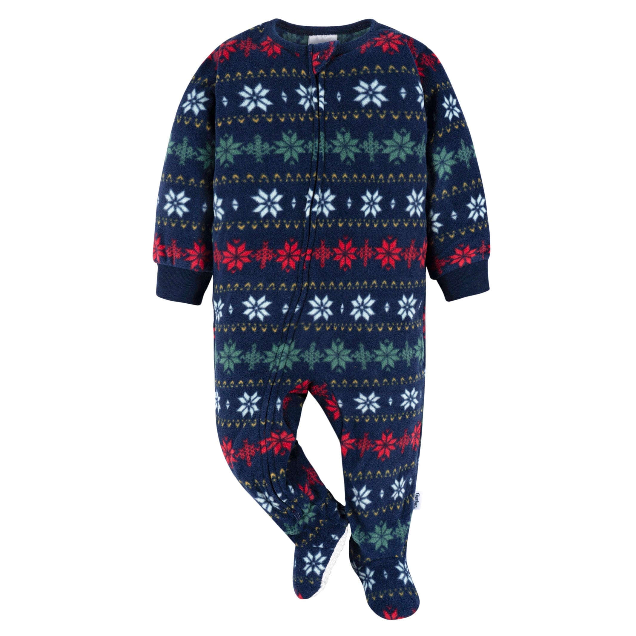 2-Pack Baby Neutral Multi Fair Isle Fleece Pajamas - Image 4
