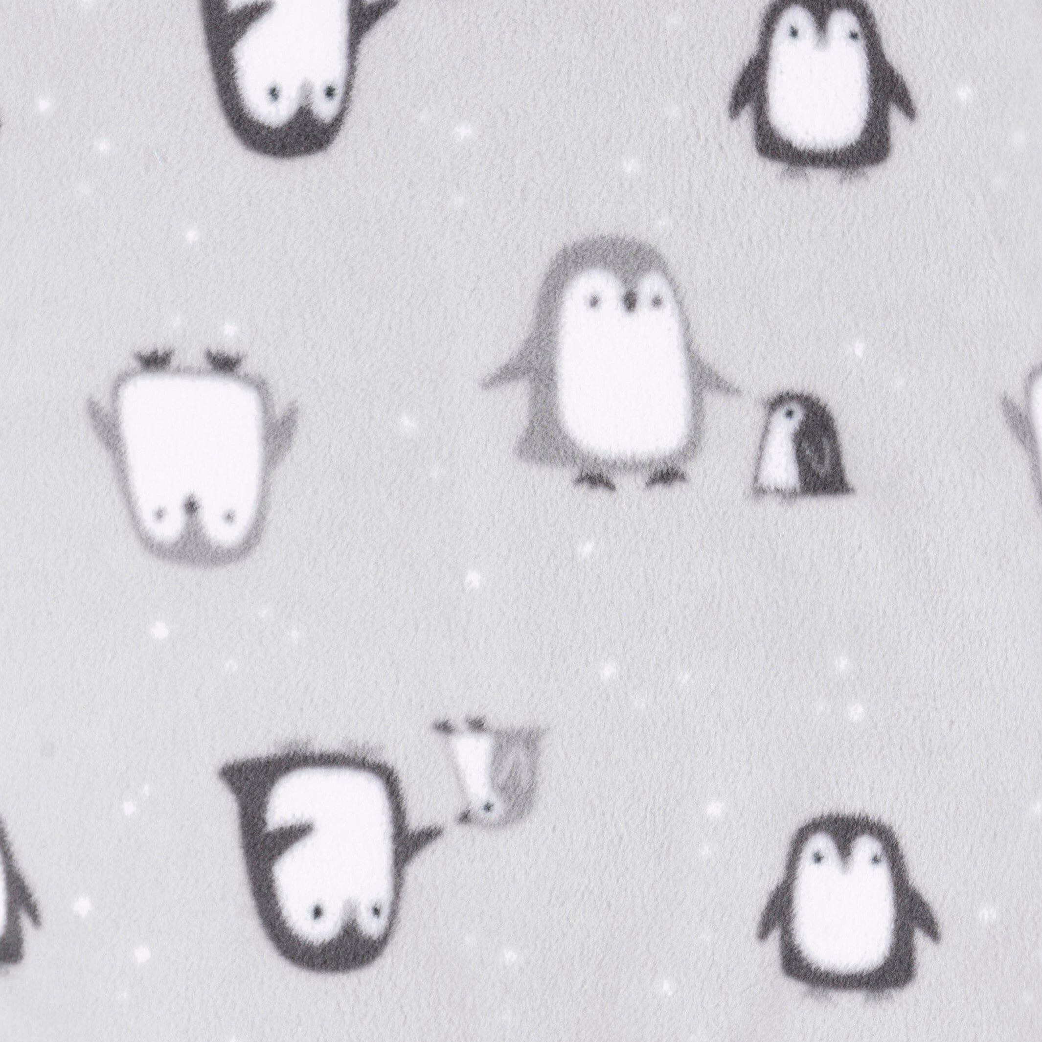 2-Pack Baby & Toddler Neutral Grey Penguins Fleece Pajamas - Image 5