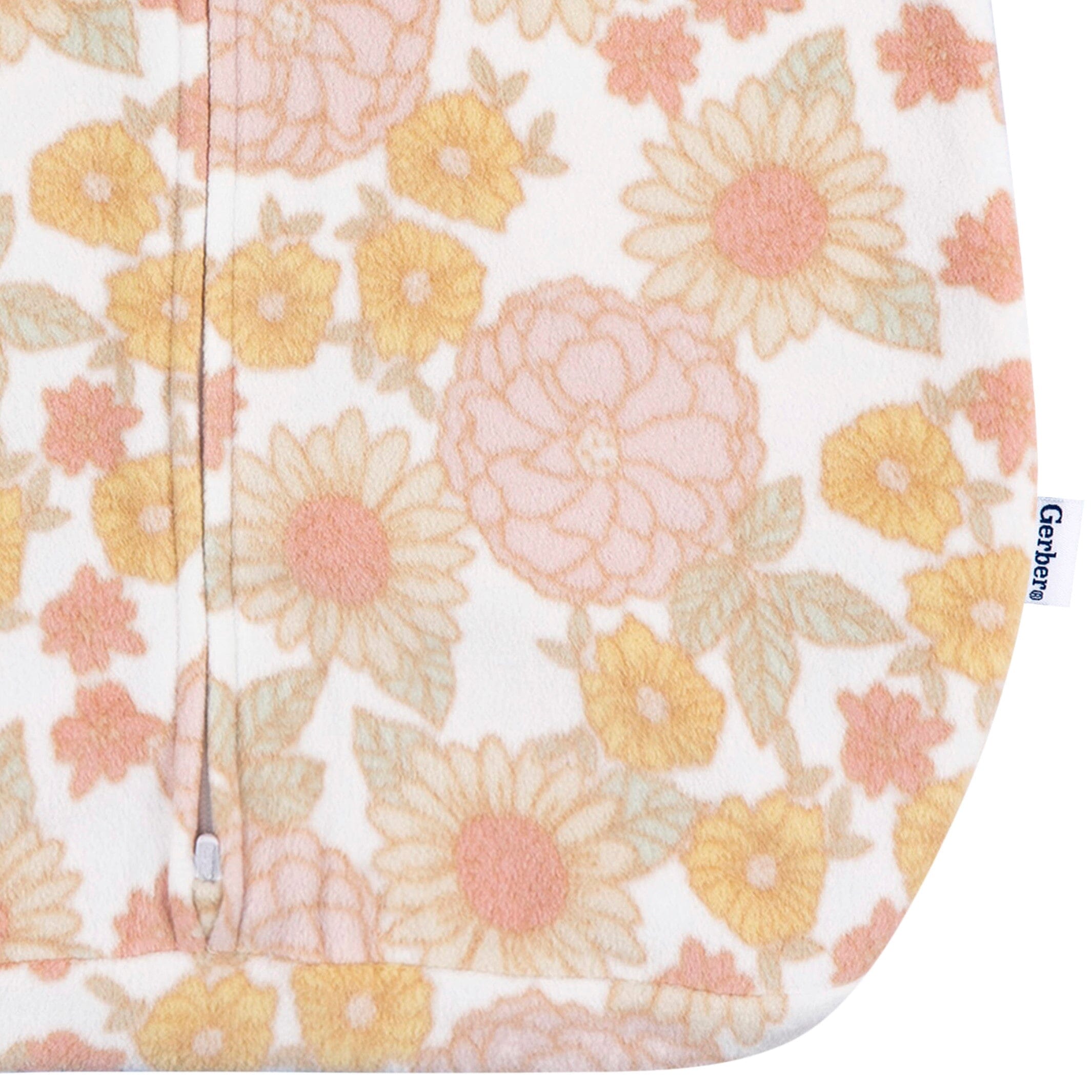 Baby Girls Pink Floral Wearable Blanket - Image 3