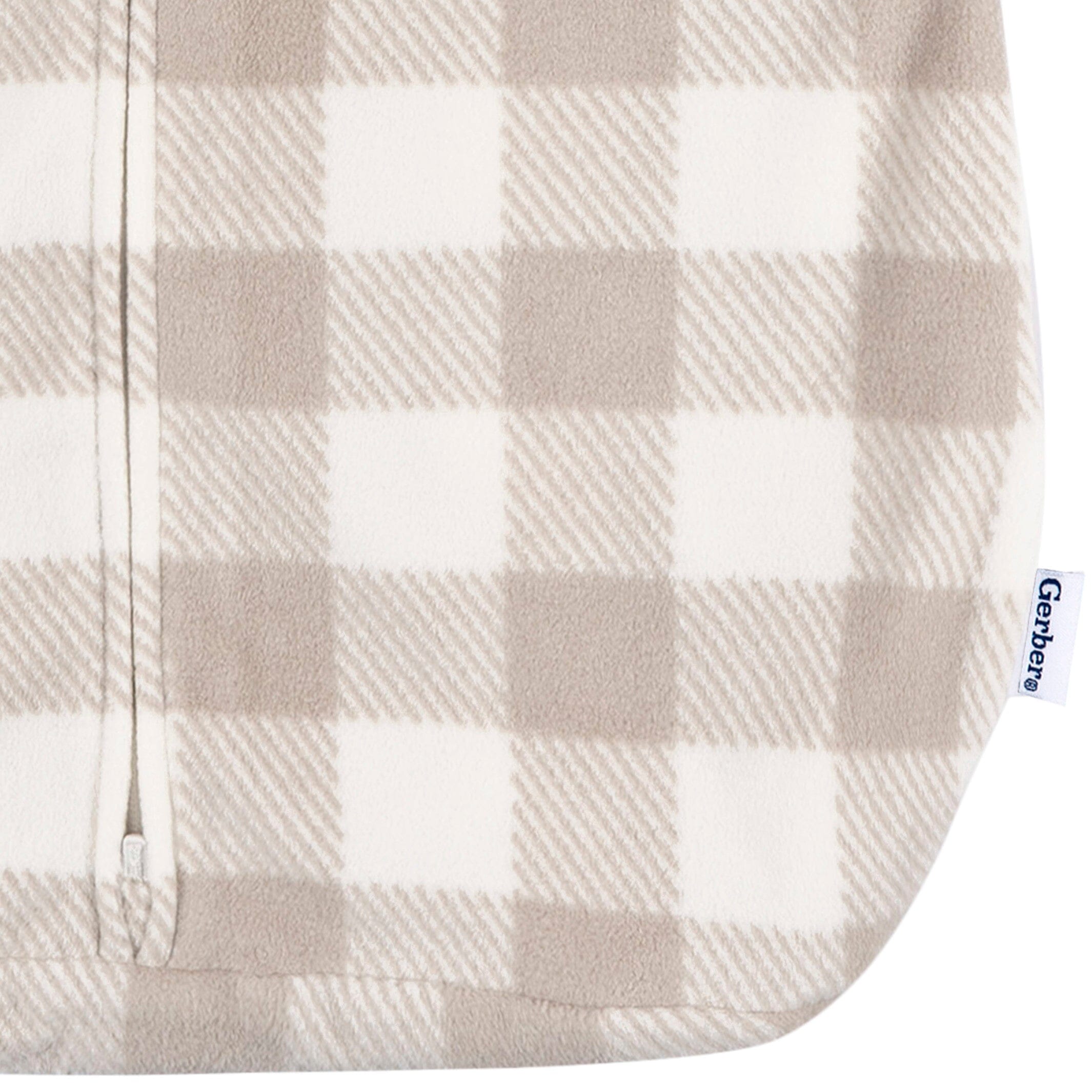 Baby Neutral Grey Plaid Wearable Blanket - Image 3