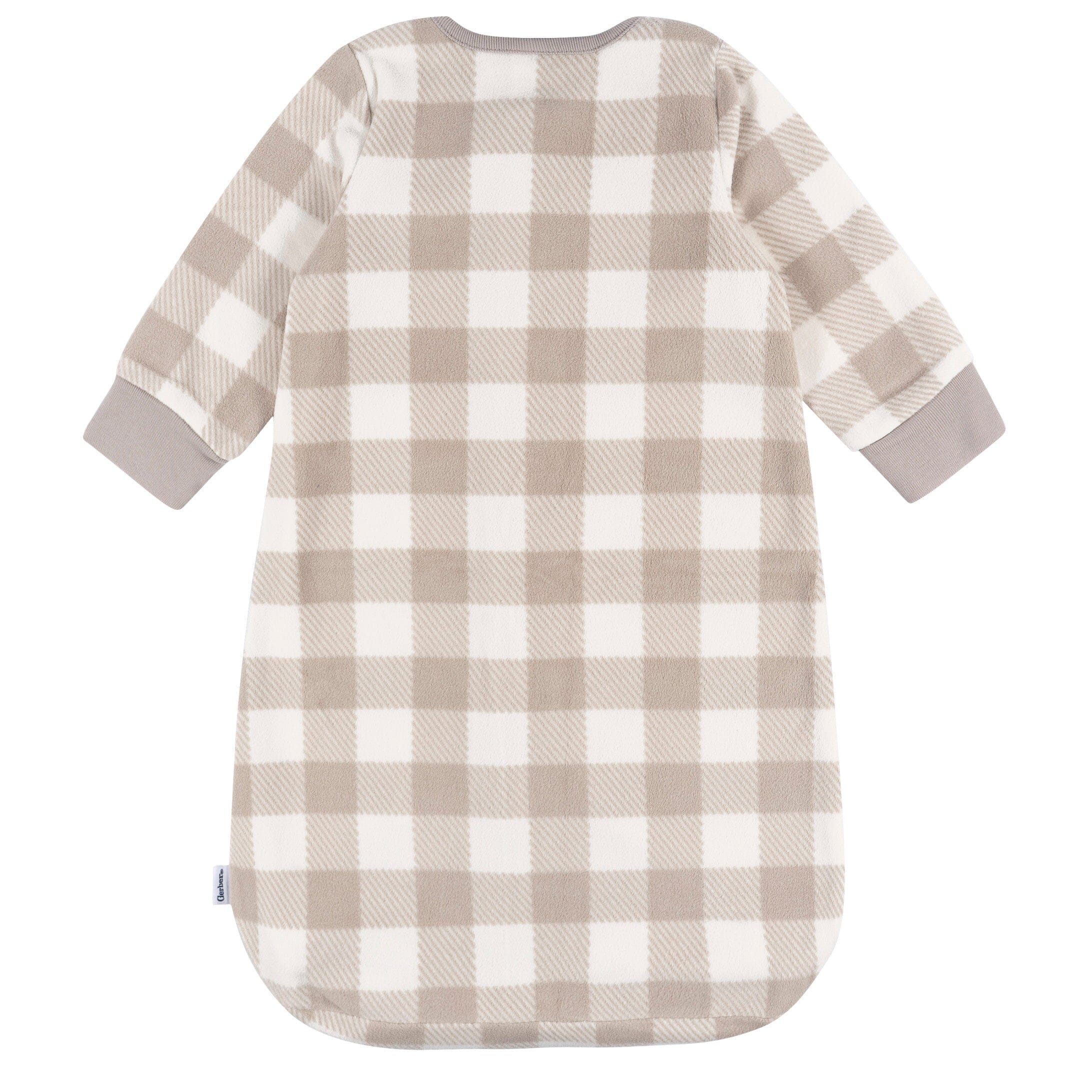 Baby Neutral Grey Plaid Wearable Blanket - Image 4