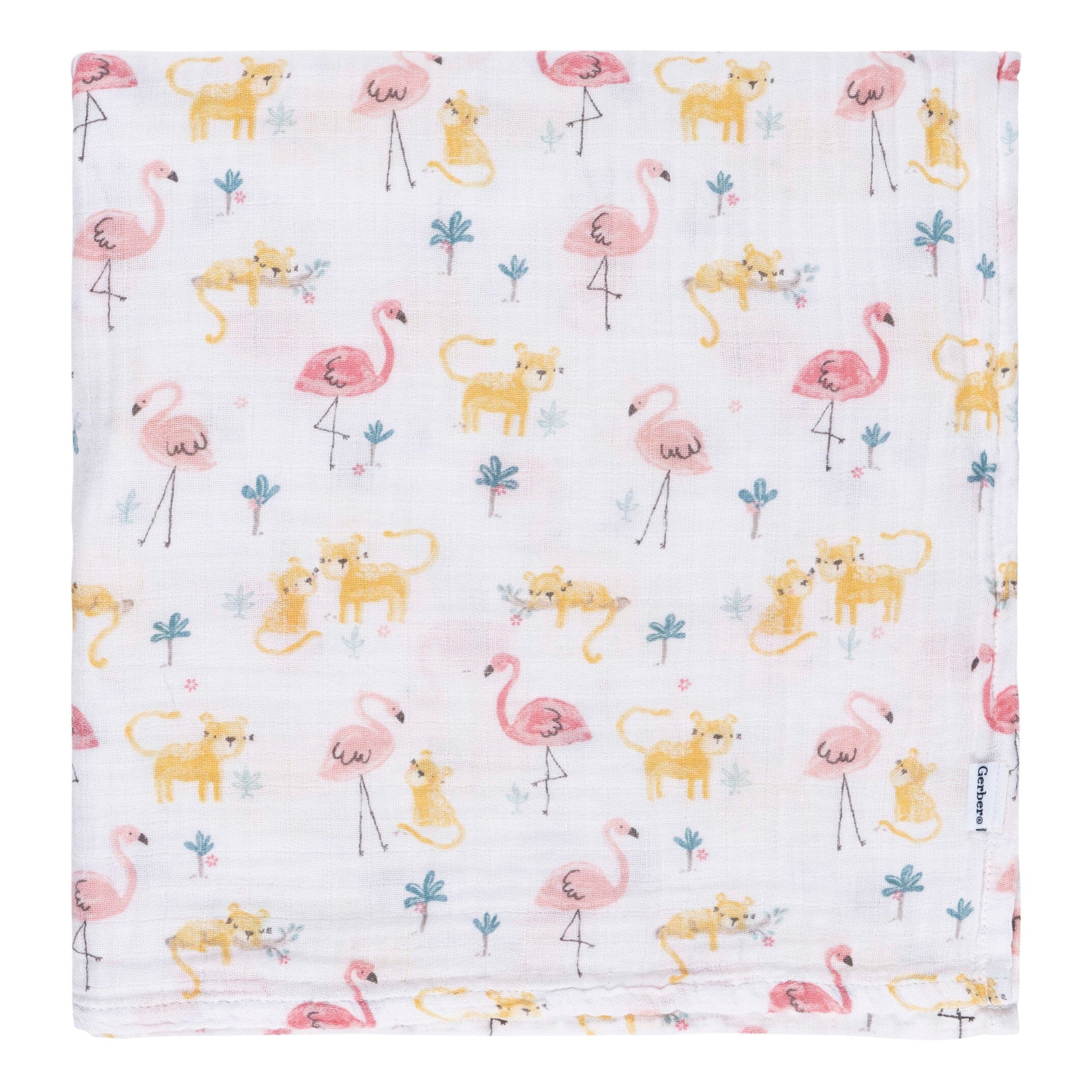 2-Pack Baby Girls Animal Geo Muslin Blankets - Image 2