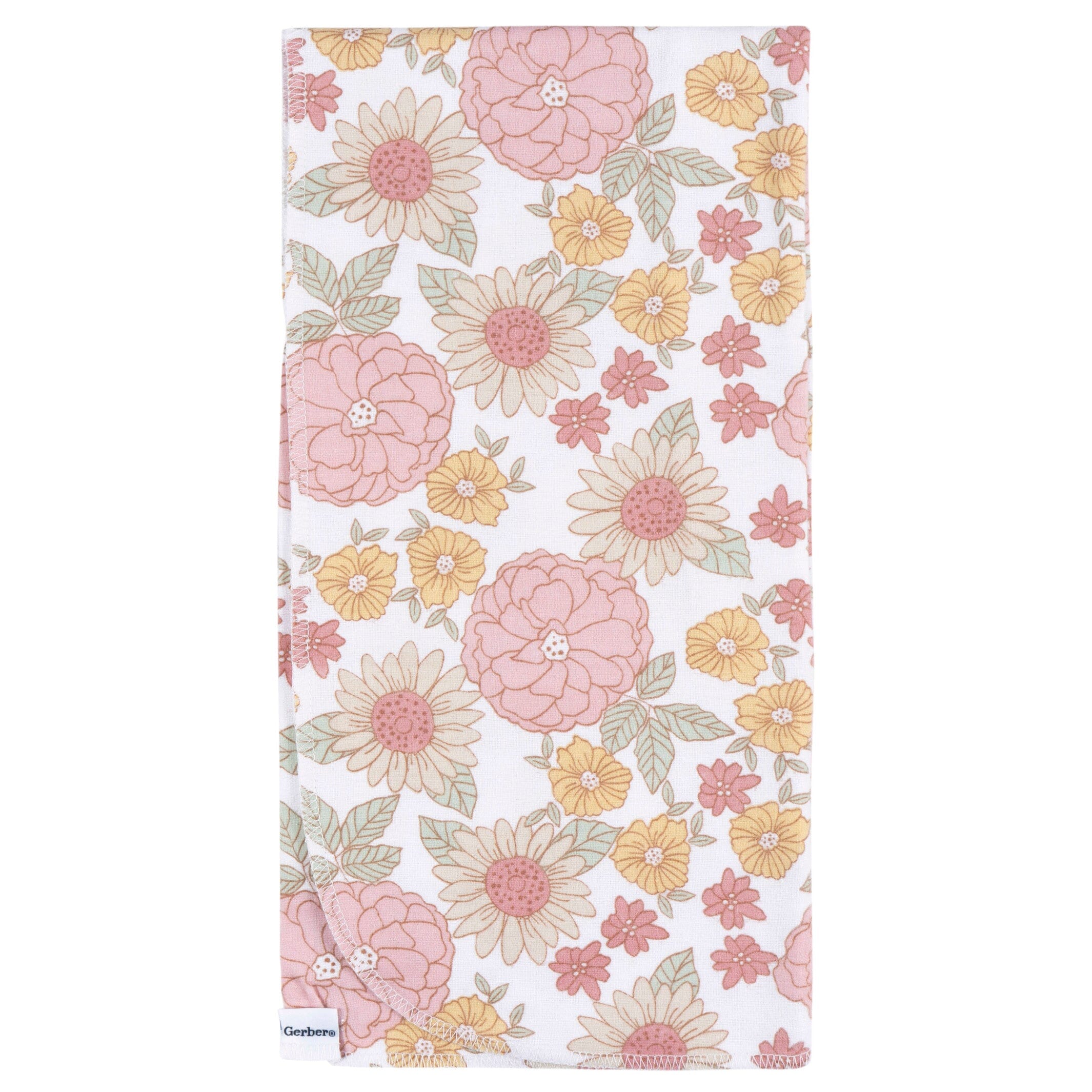 4-Pack Baby Girls Retro Floral Flannel Blankets - Image 2