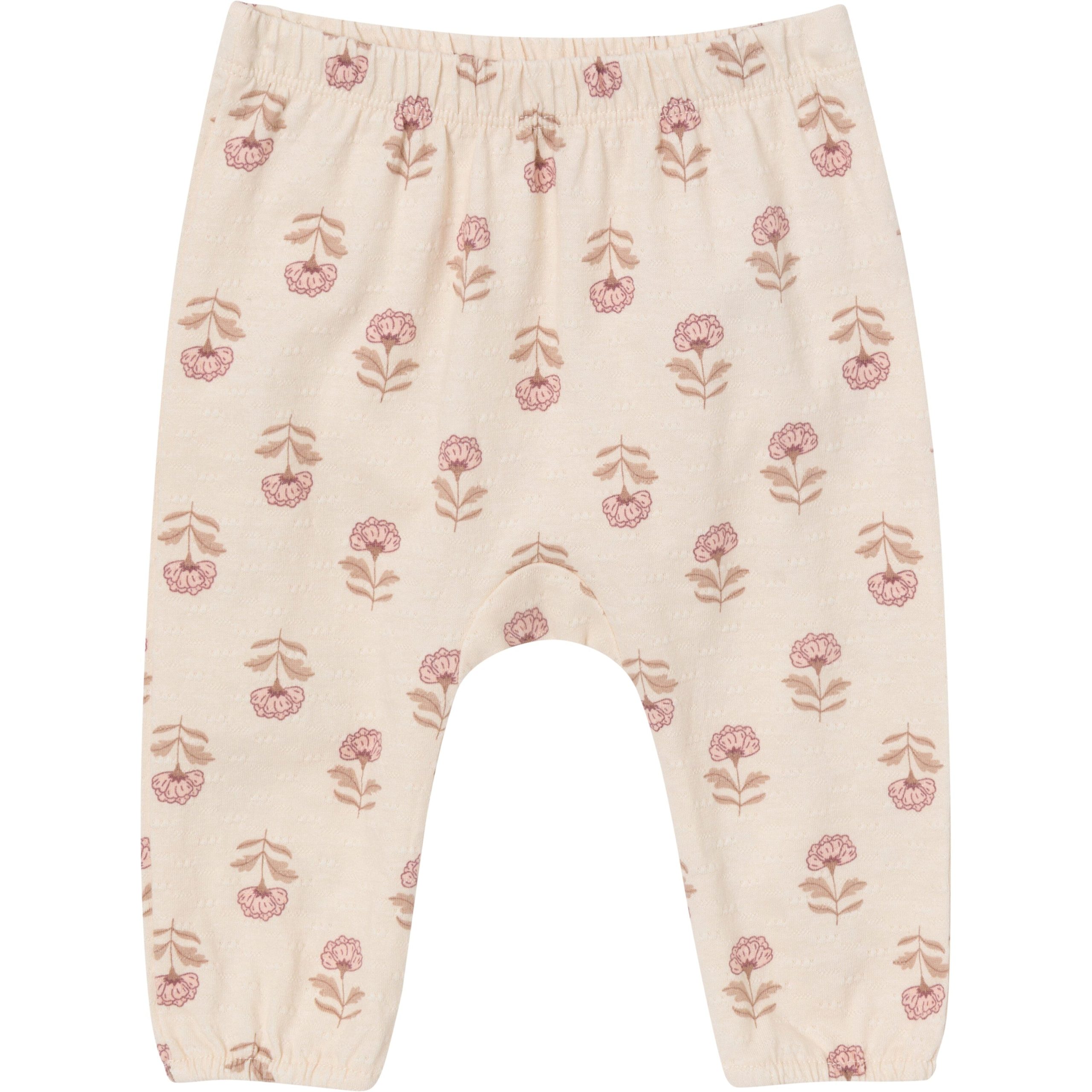 2-Piece Baby Girls Oatmeal Rose Crochet Top & Pant Set - Image 5