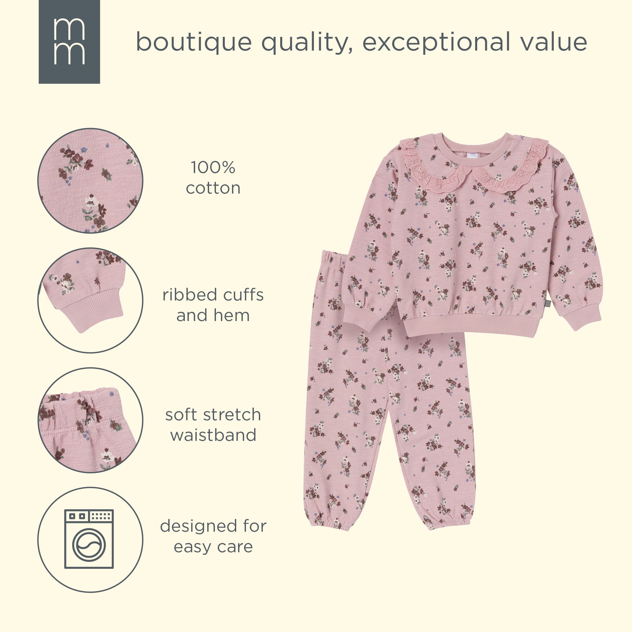 2-Piece Infant & Kid Girls Mauve Sweatshirt Set - Image 9