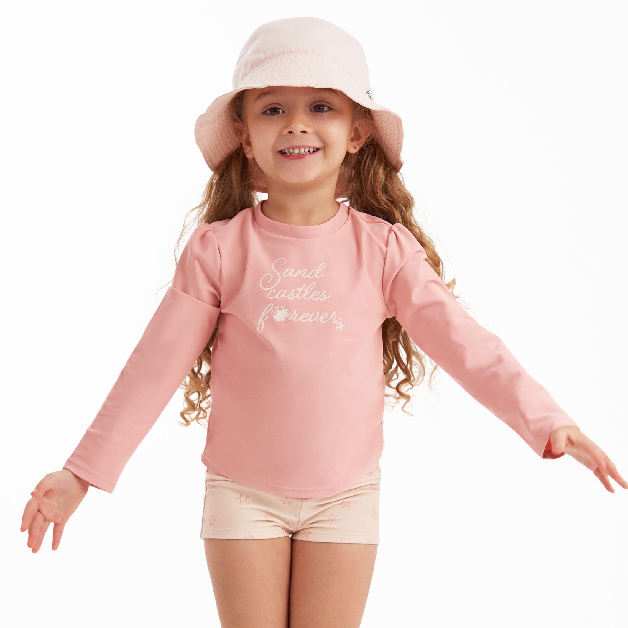 Toddler Neutral UPF 50+ Blush Sun Hat - Image 4