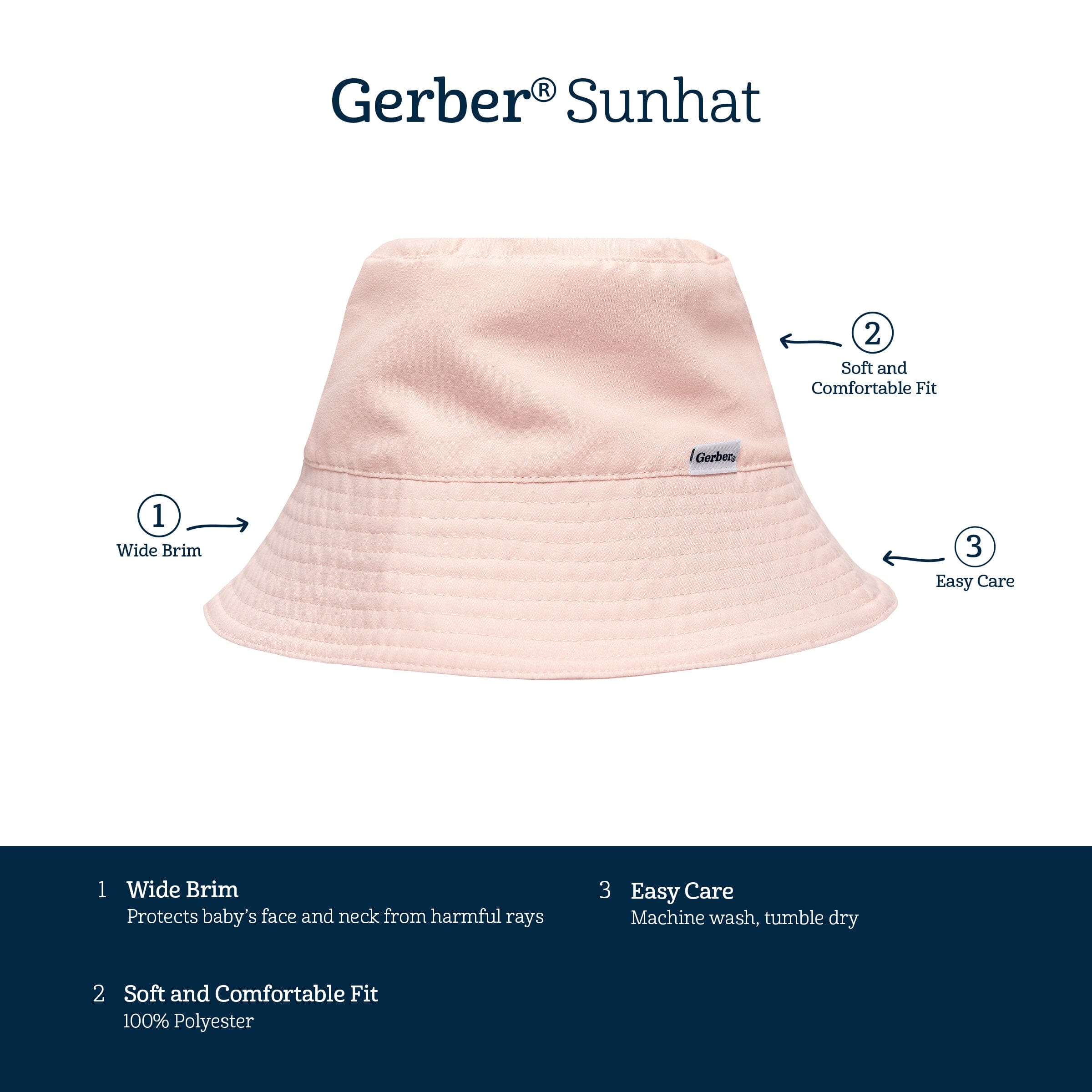 Toddler Neutral UPF 50+ Blush Sun Hat - Image 7