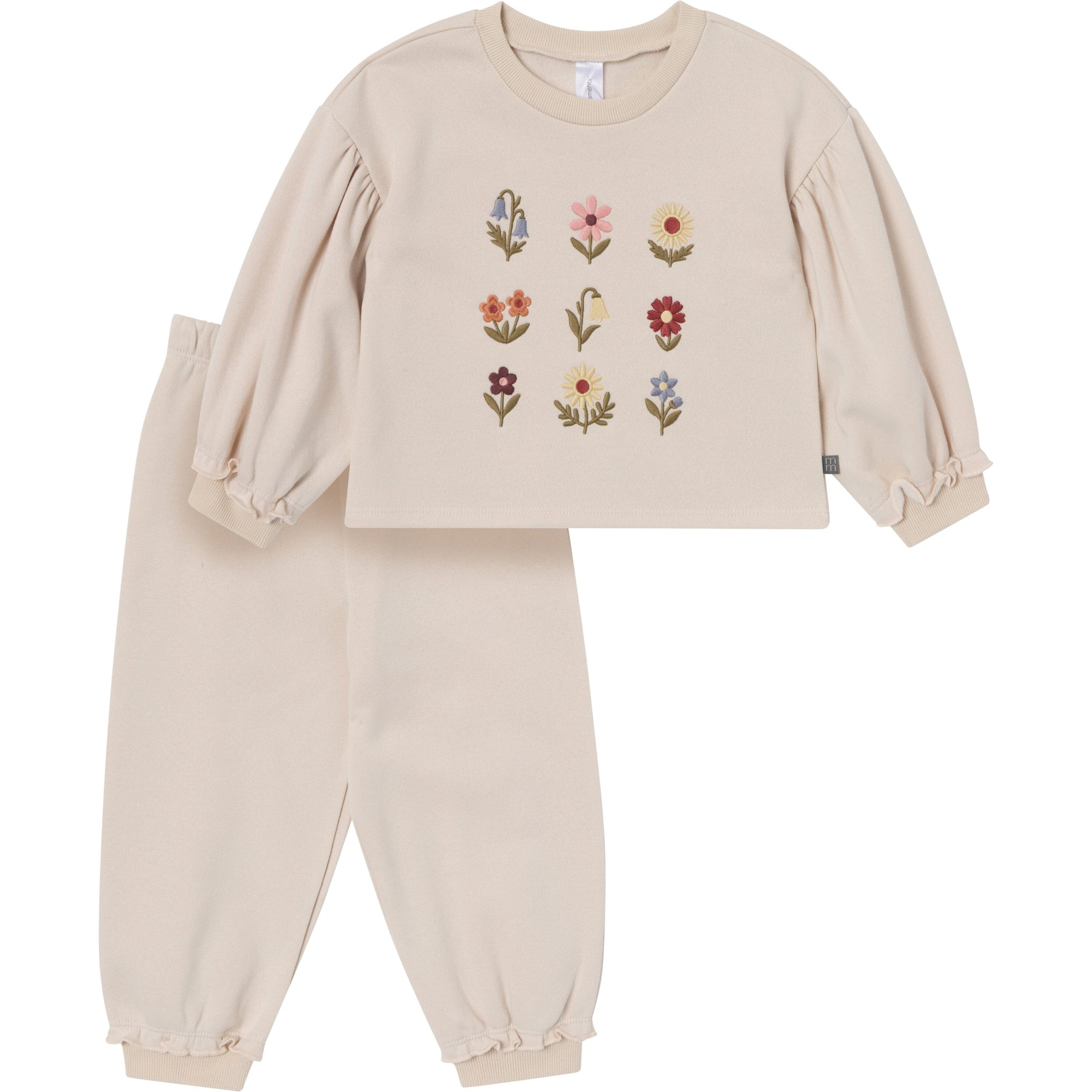 2-Piece Infant & Kid Girls Oatmeal Balloon Sweatshirt Set