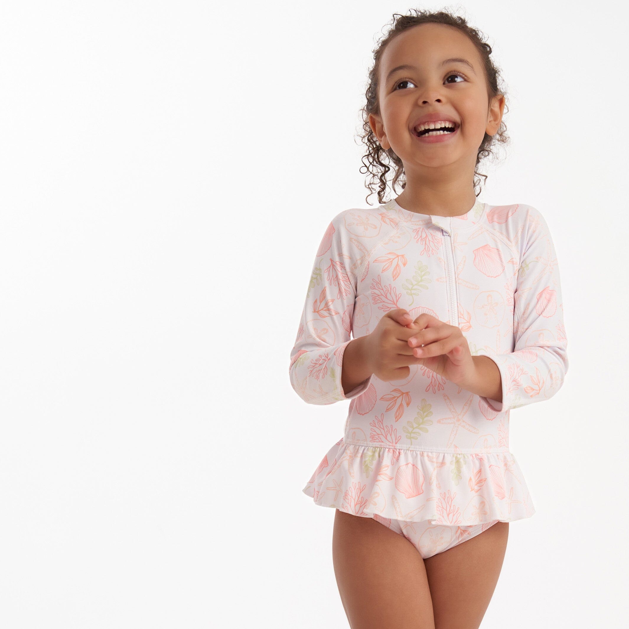 Toddler Girls UPF 50+ Seashells Rash Guard - Image 2