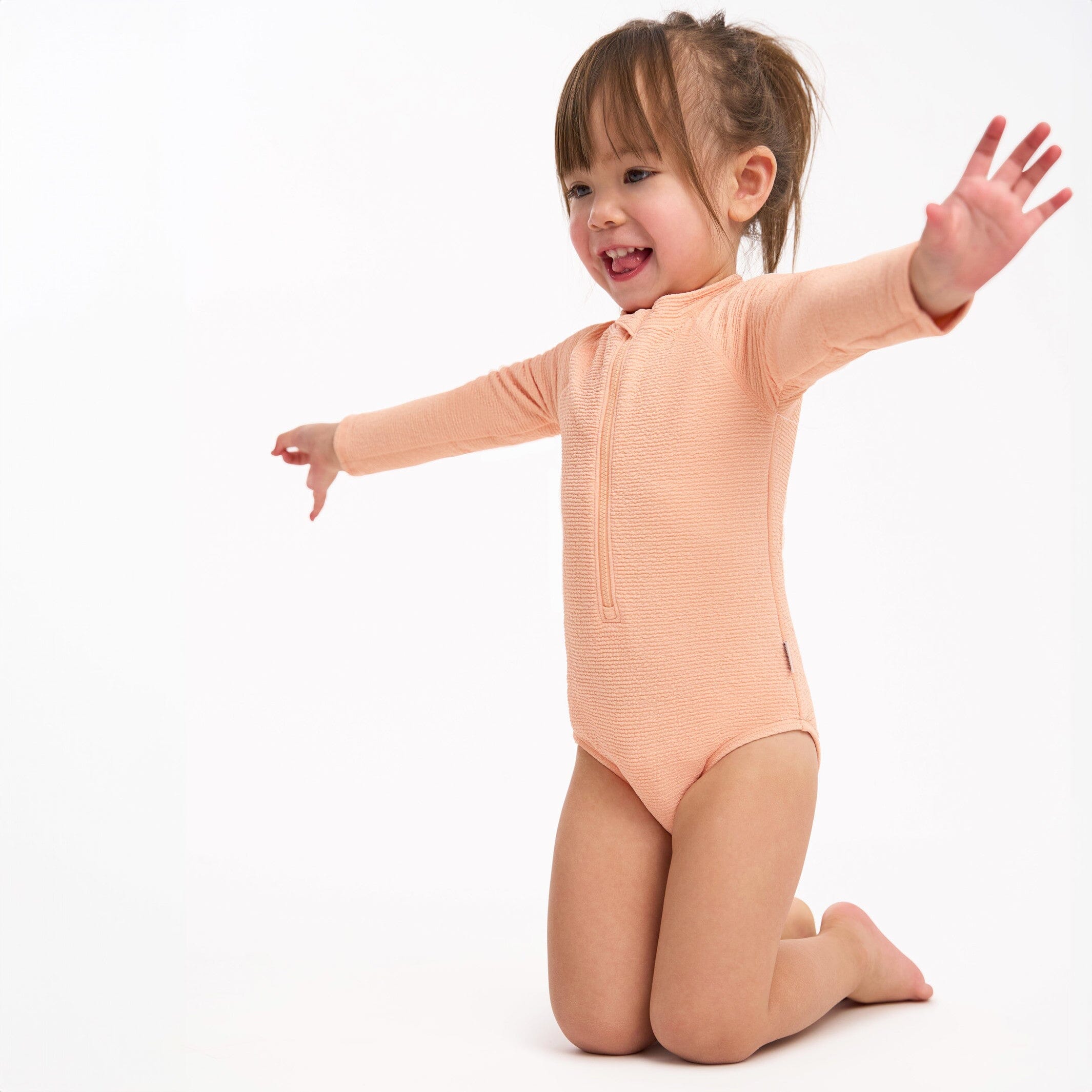 Toddler Girls UPF 50+ Peach Rash Guard - Image 3