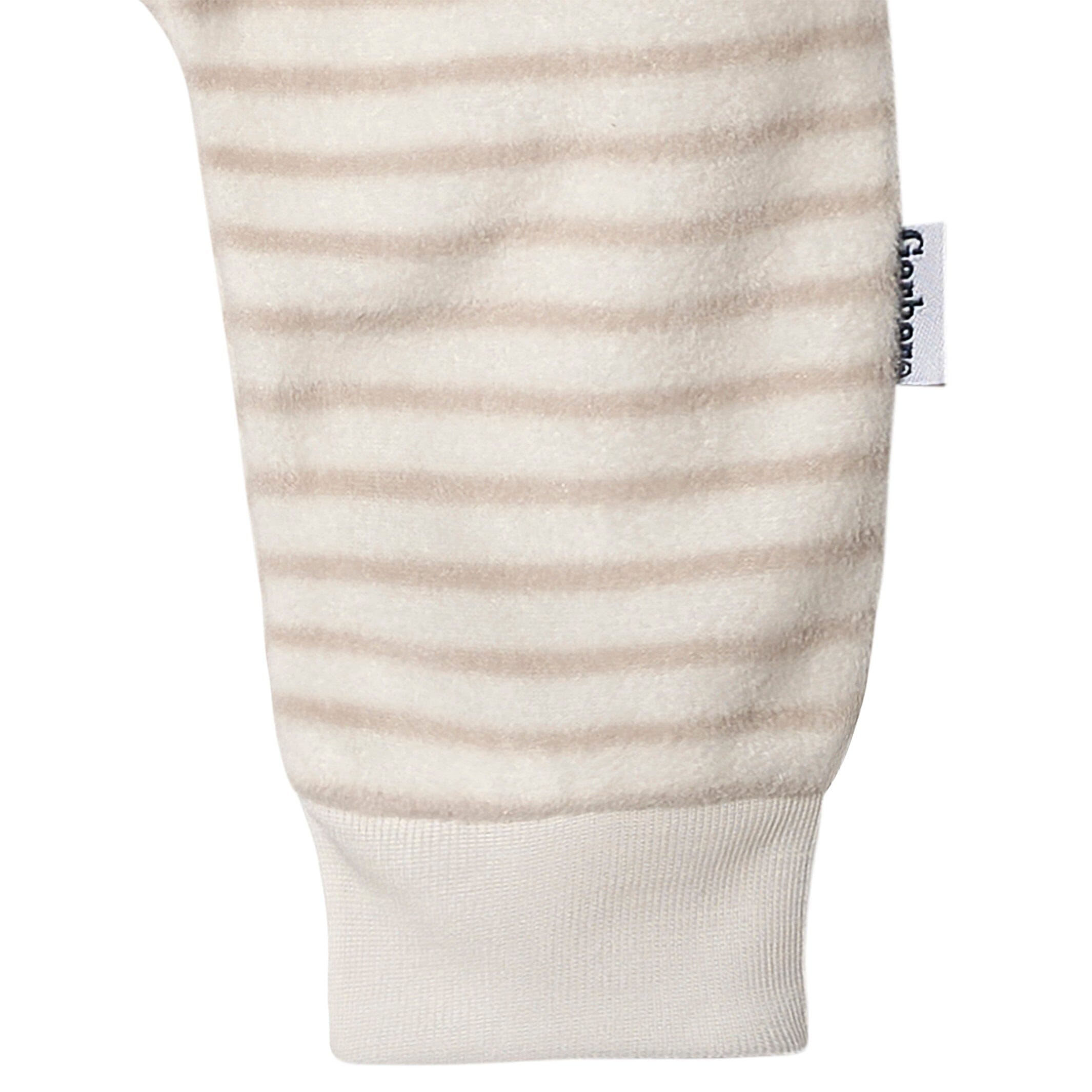 4-Pack Baby Neutral Oatmeal Heather and Stripes Fleece Pants - Image 3