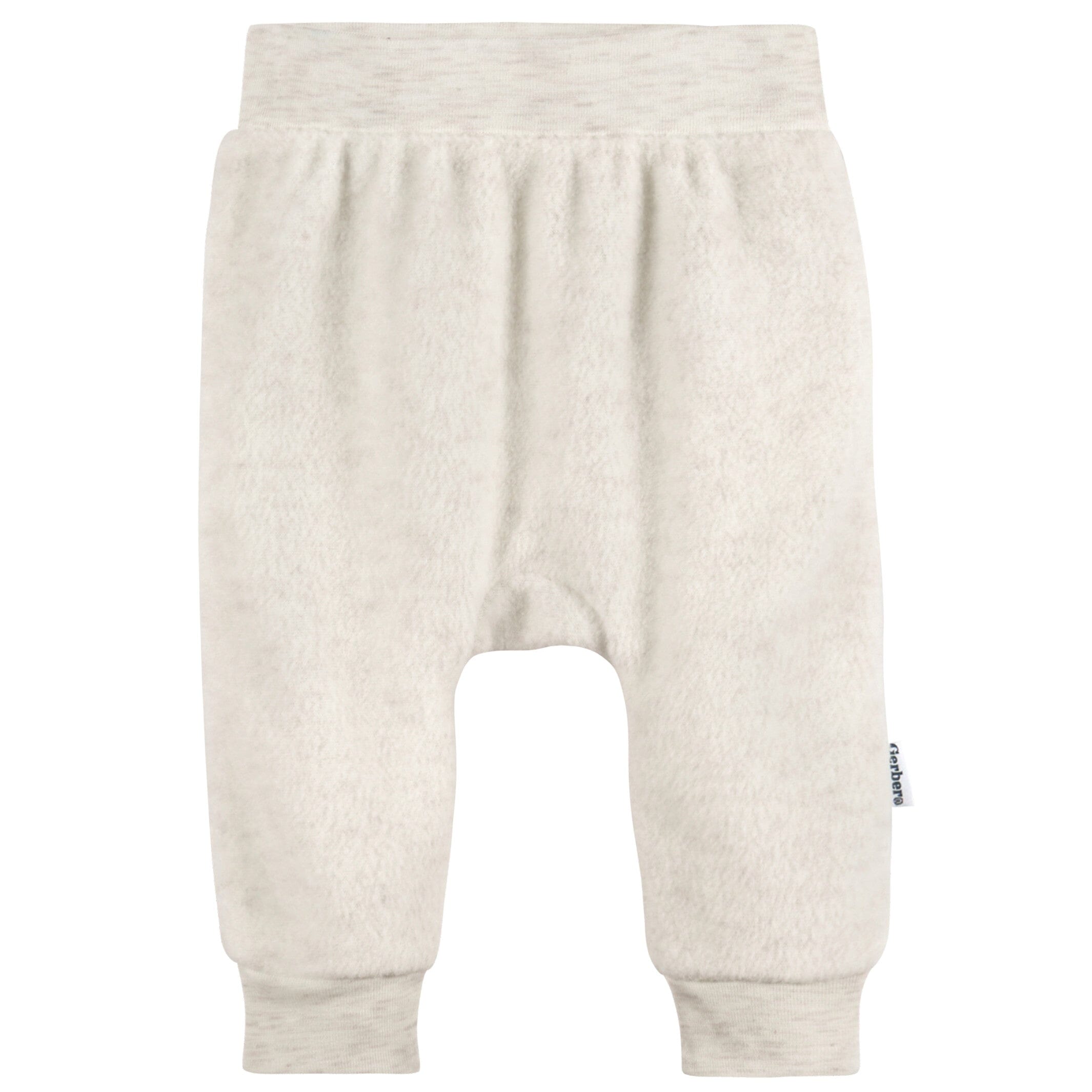 4-Pack Baby Neutral Oatmeal Heather and Stripes Fleece Pants - Image 6