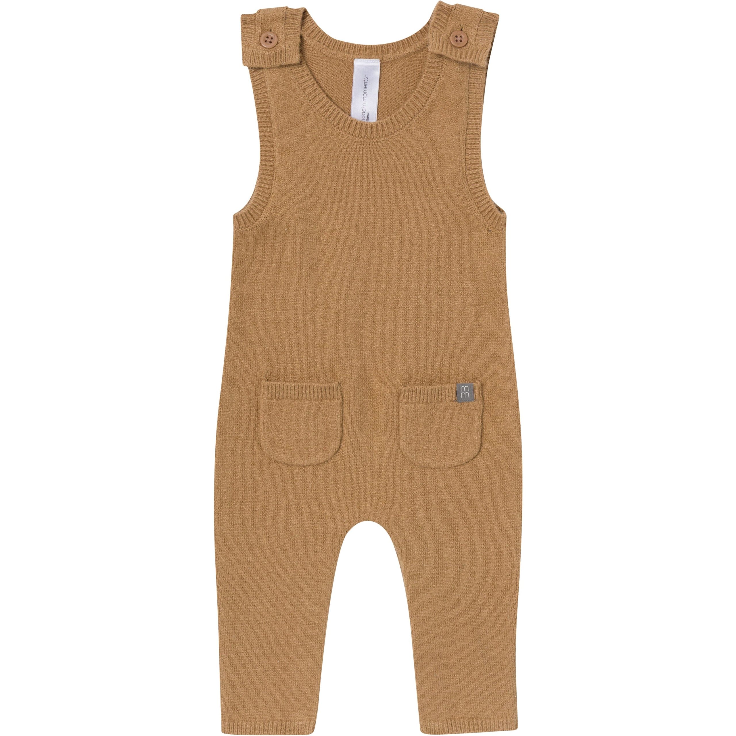 2-Piece Baby Boys Tofu-Camel Stripe Sweater Overall Set - Image 5