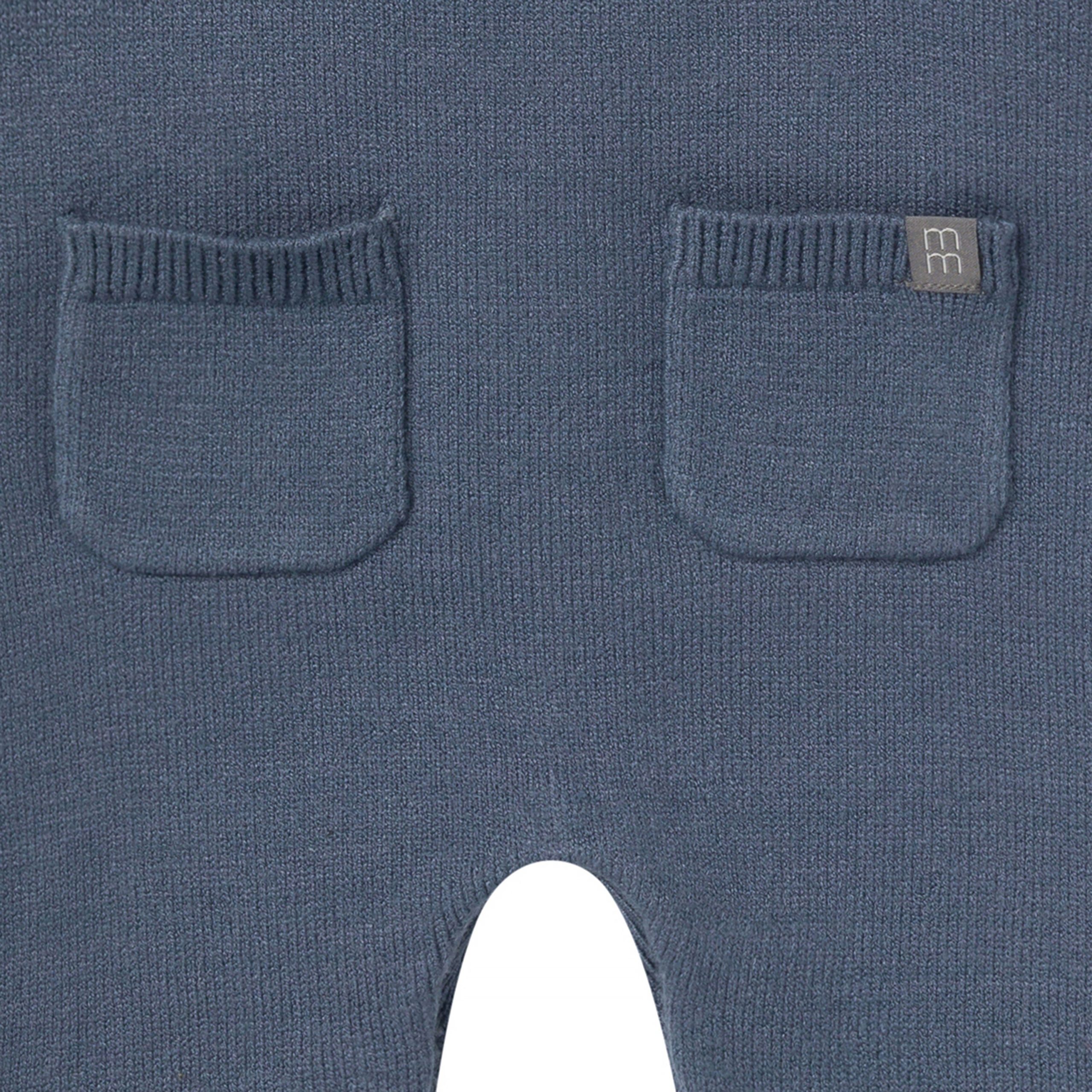 2-Piece Baby Boys Oatmeal-Dusty Blue Stripe Sweater Overall Set - Image 6