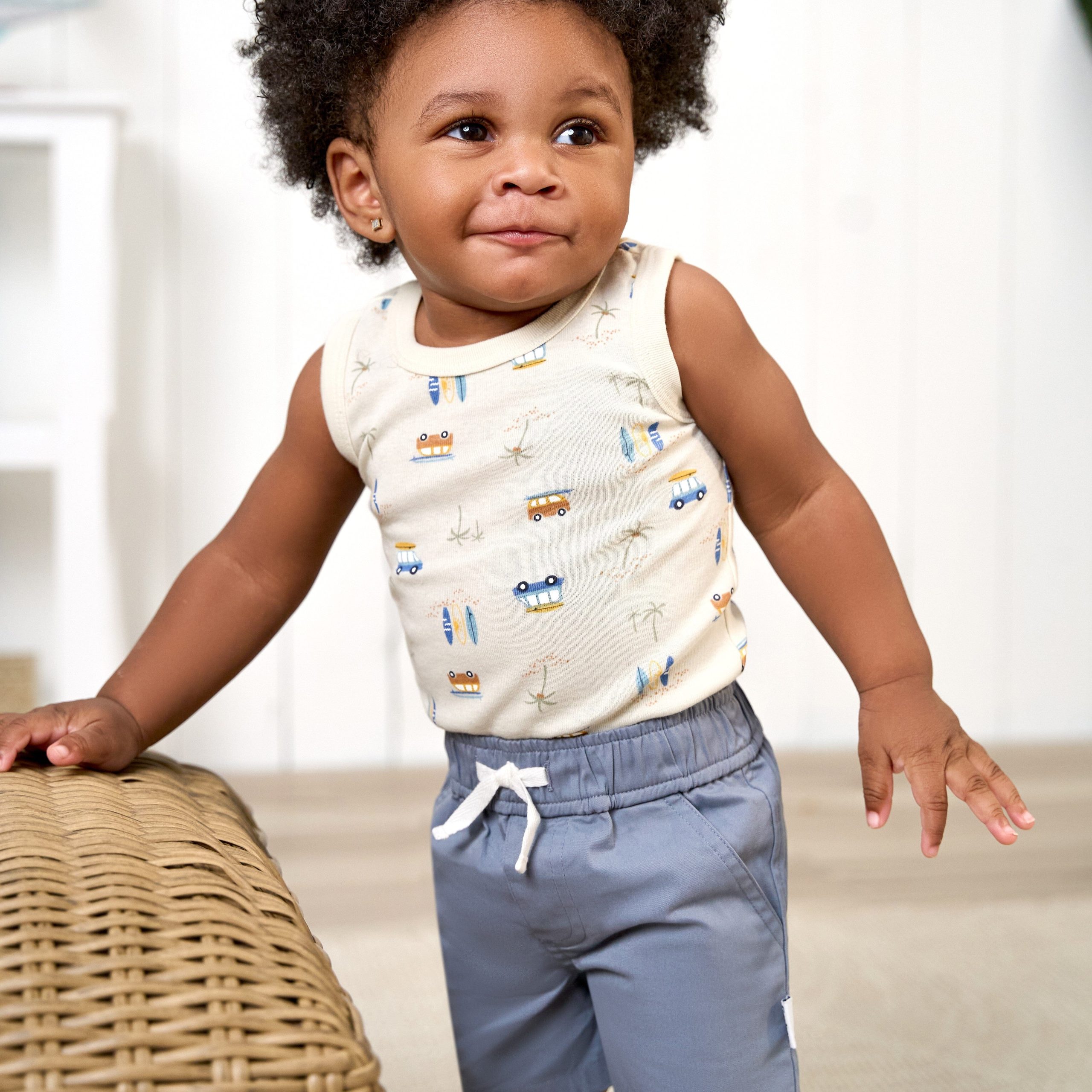 2-Pack Baby & Toddler Boys Grey and Blue Twill Shorts - Image 2