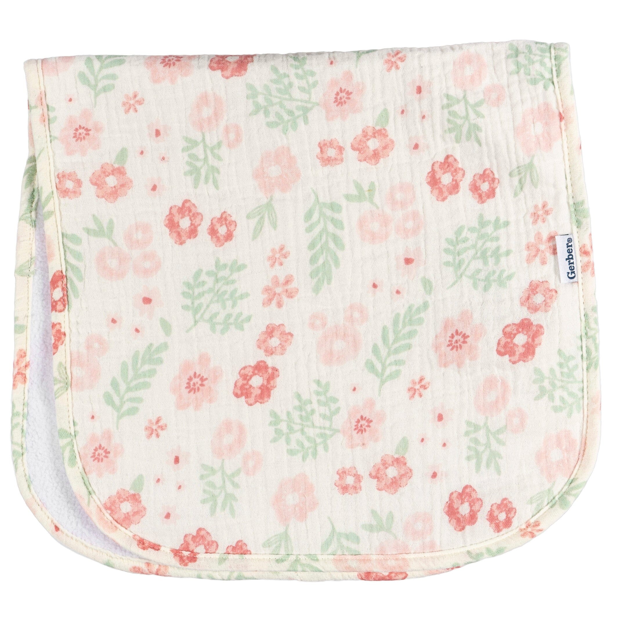 5-Pack Baby Girls Pink Floral Muslin Burp Cloths - Image 4