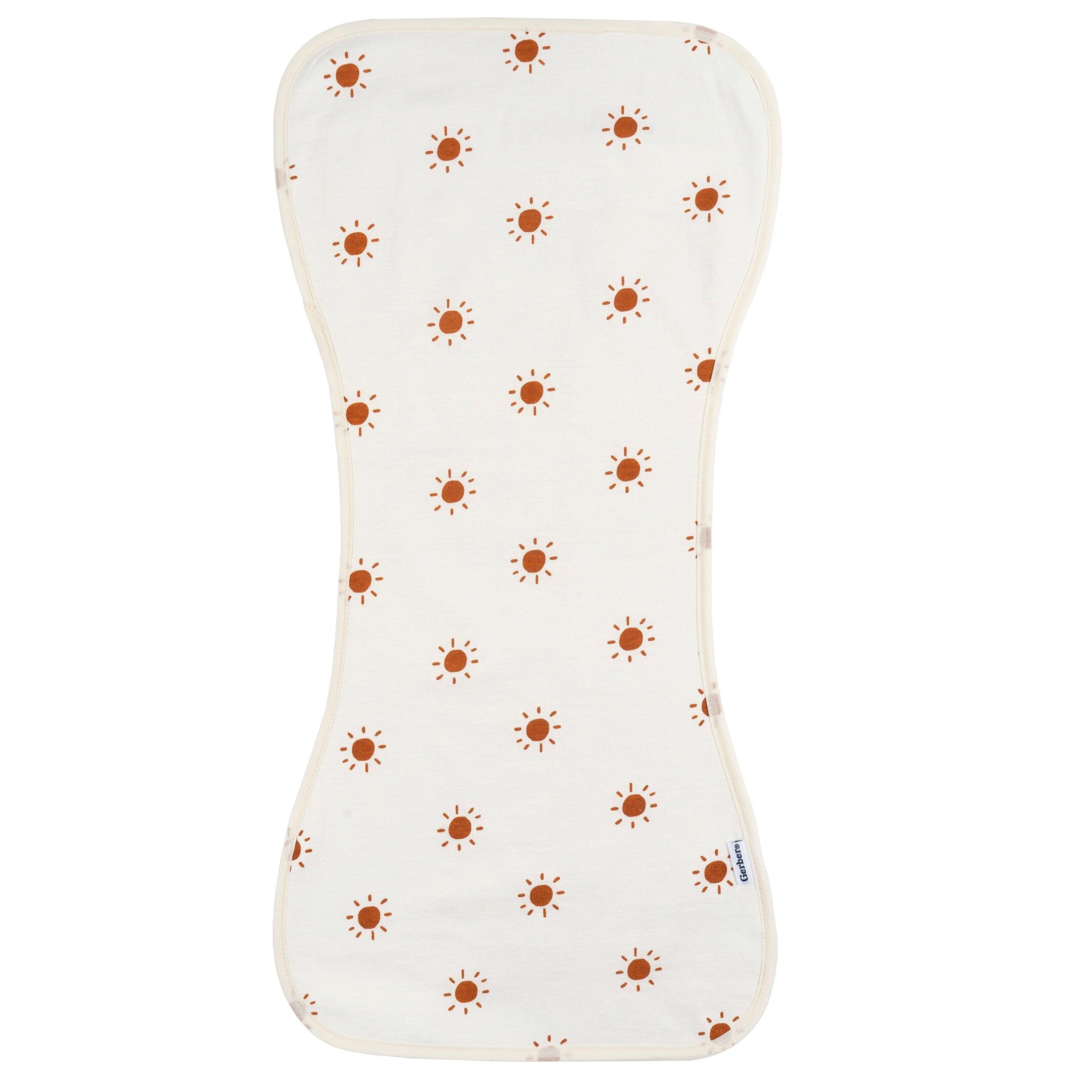 5-Pack Baby Neutral Rust Suns & Rainbows Jersey Burp Cloths - Image 2