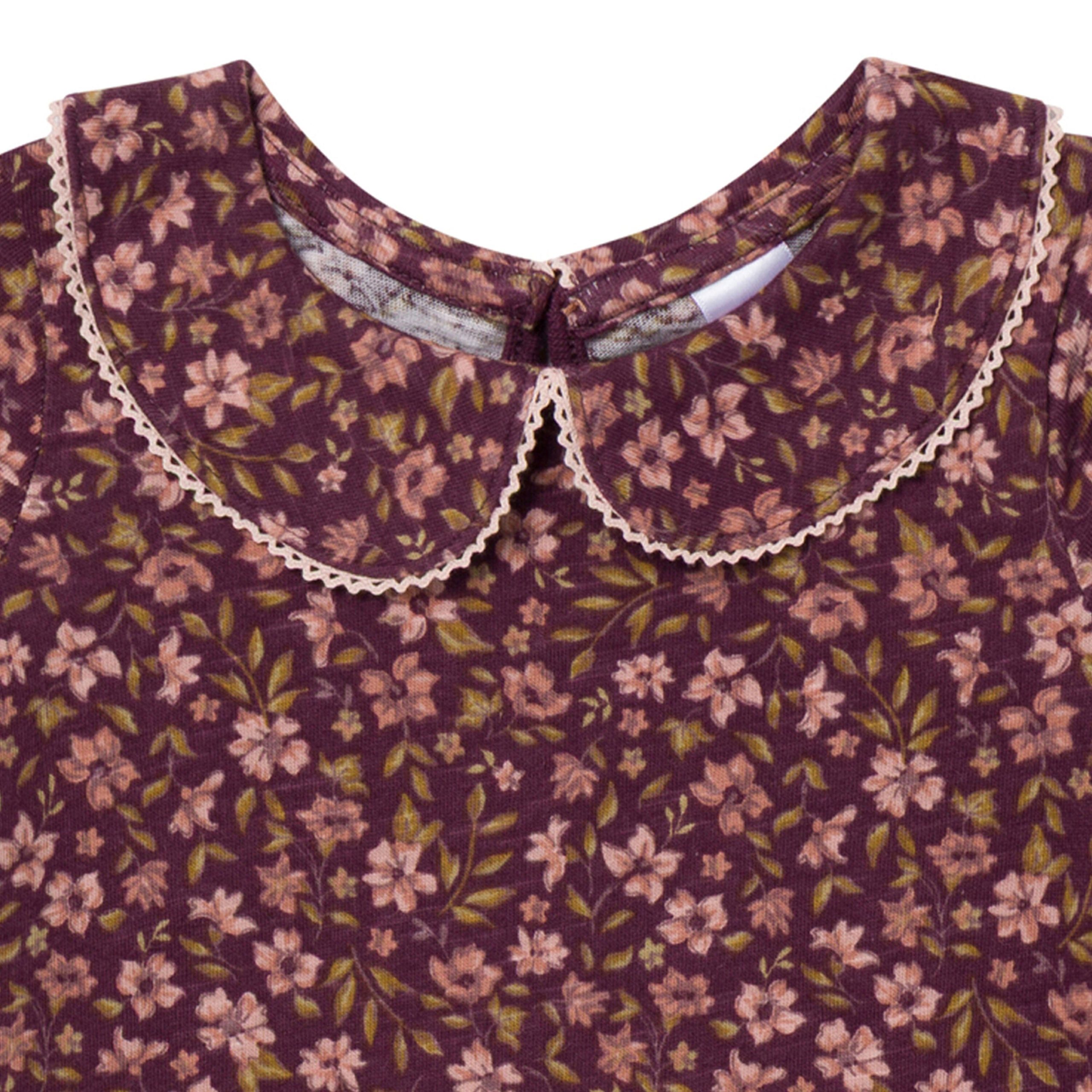 2-Pack Baby Girls Rose Peter Pan Collar Bodysuit - Image 3