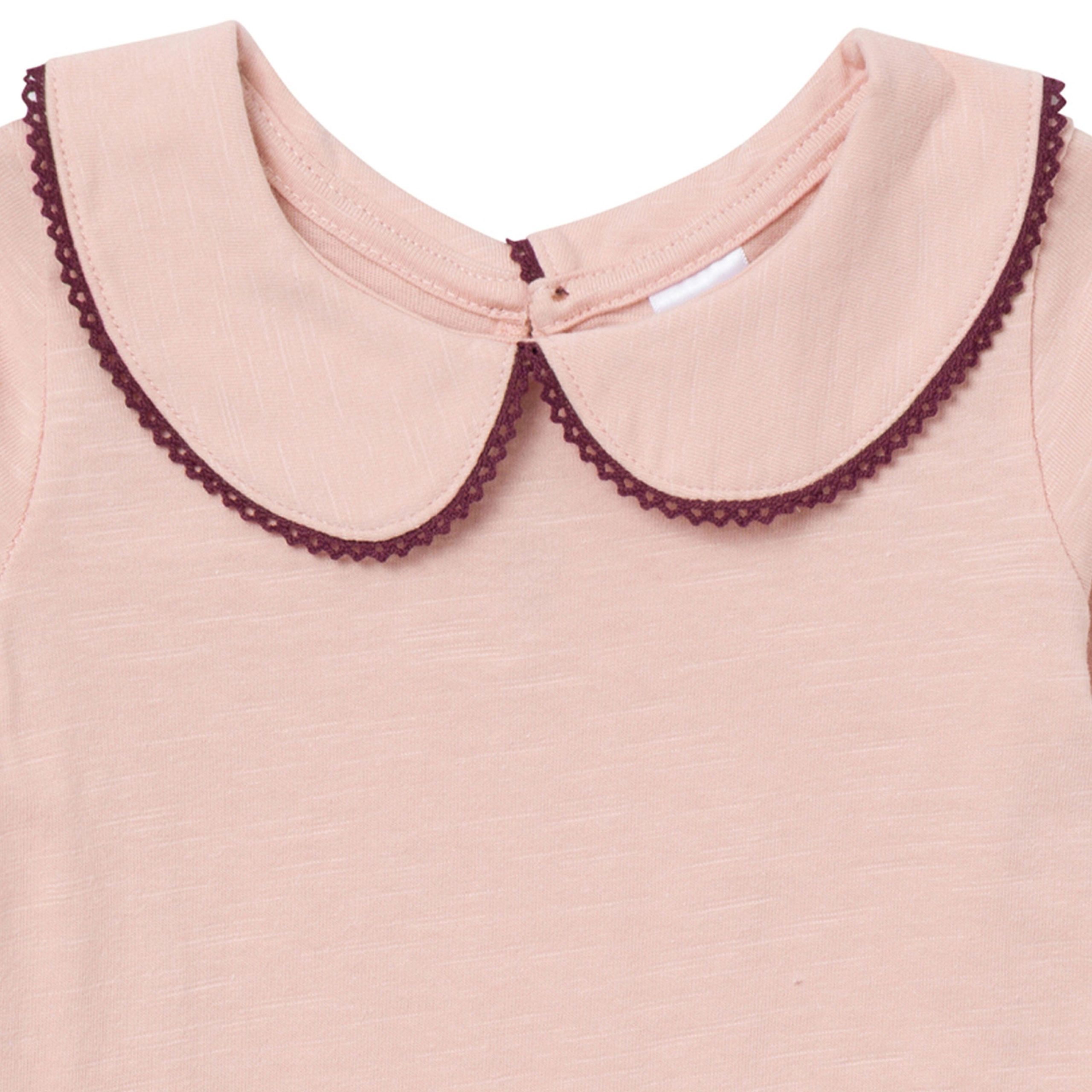2-Pack Baby Girls Rose Peter Pan Collar Bodysuit - Image 6