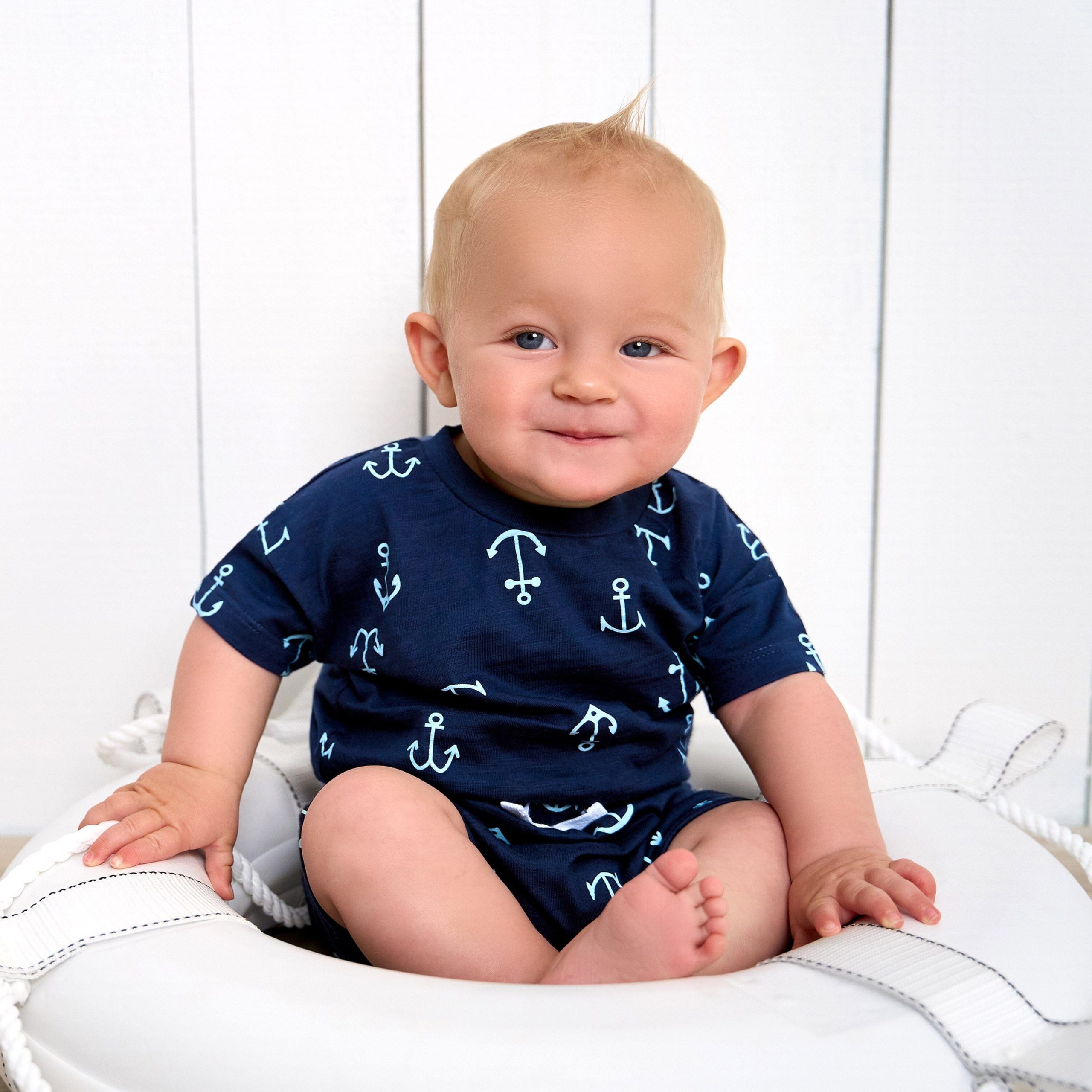2-Piece Baby and Toddler Boys Anchor T-Shirt and Shorts Set - Image 2