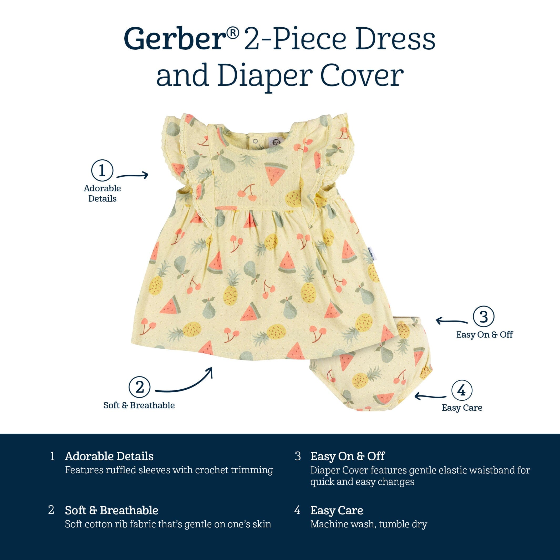 2-Piece Baby Girls Fruit Dress & Diaper Cover Set - Image 7